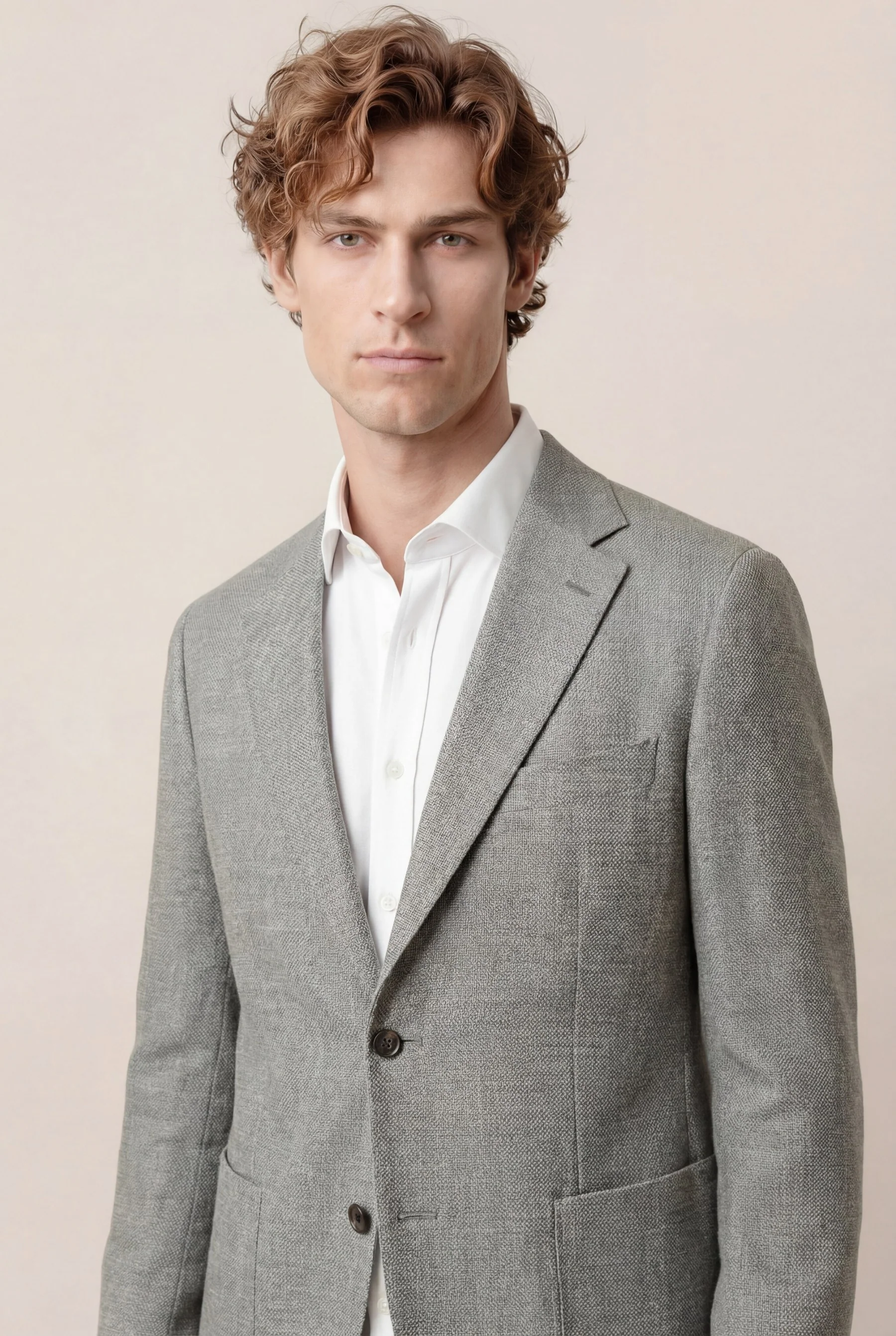 Slim fit Hopsack Linen blend Blazer - Image 3