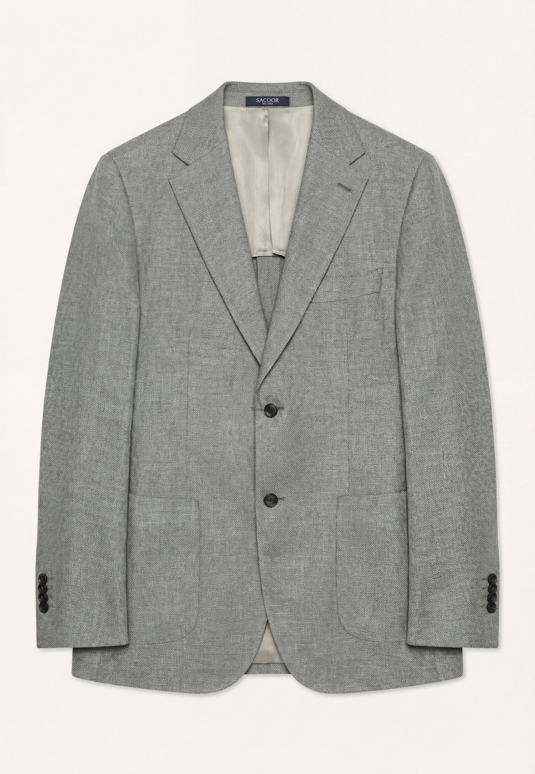 Slim fit Hopsack Linen blend Blazer - Image 4