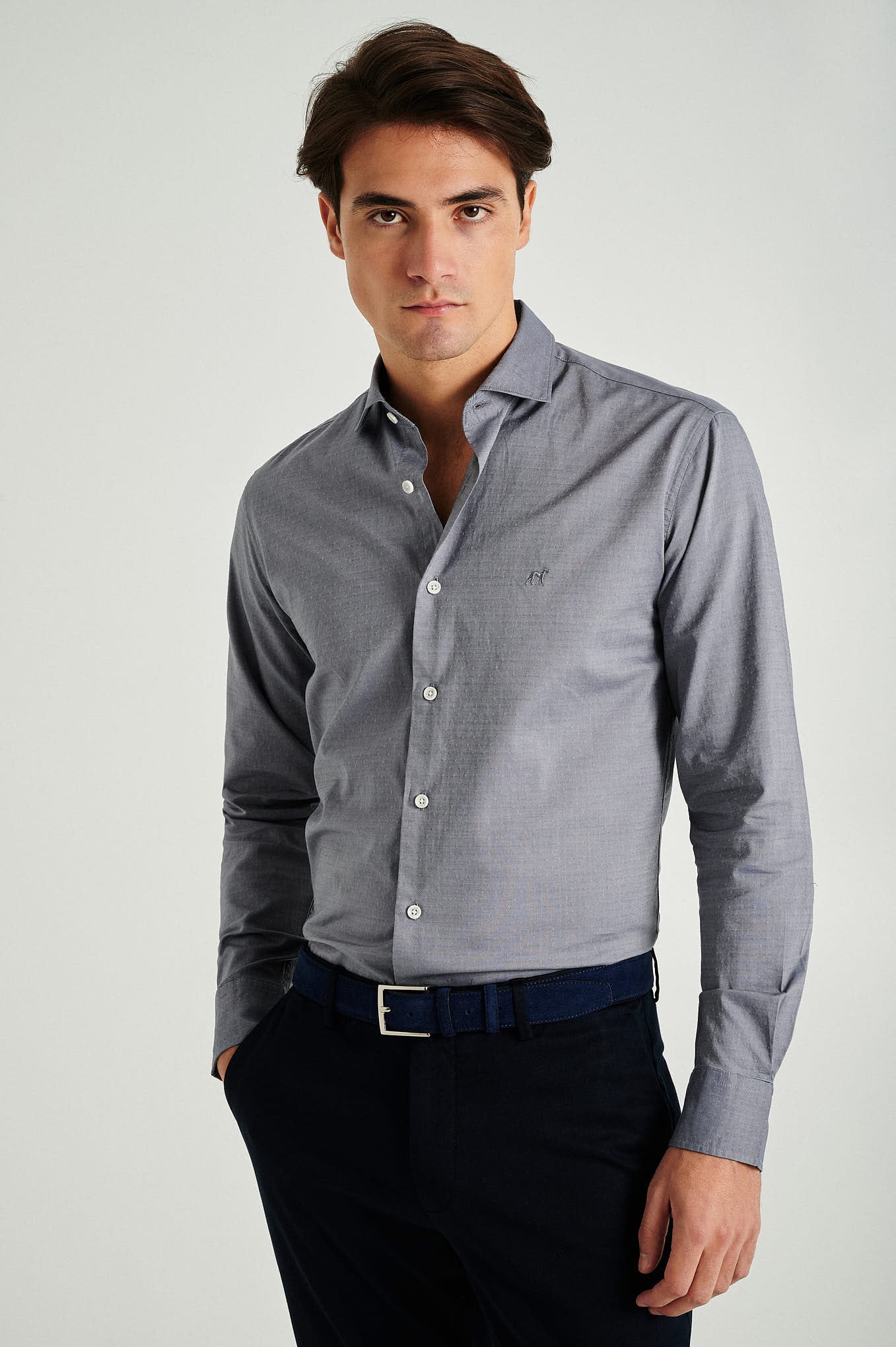 Slim fit jacquard shirt - Image 2