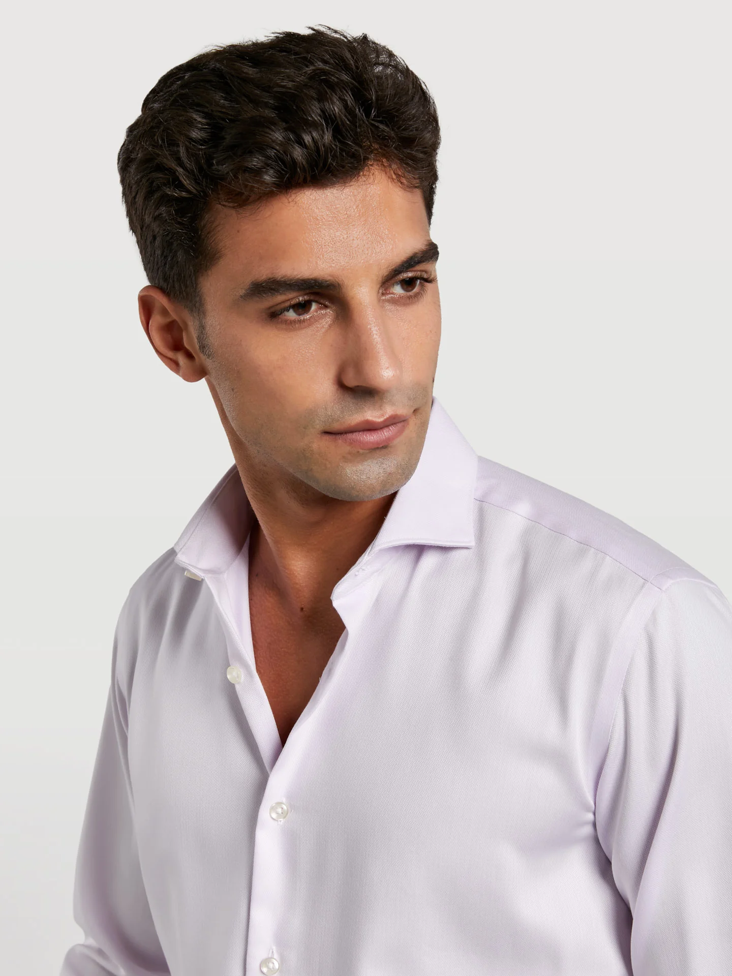 Slim fit k-easy non-iron herringbone formal shirt
