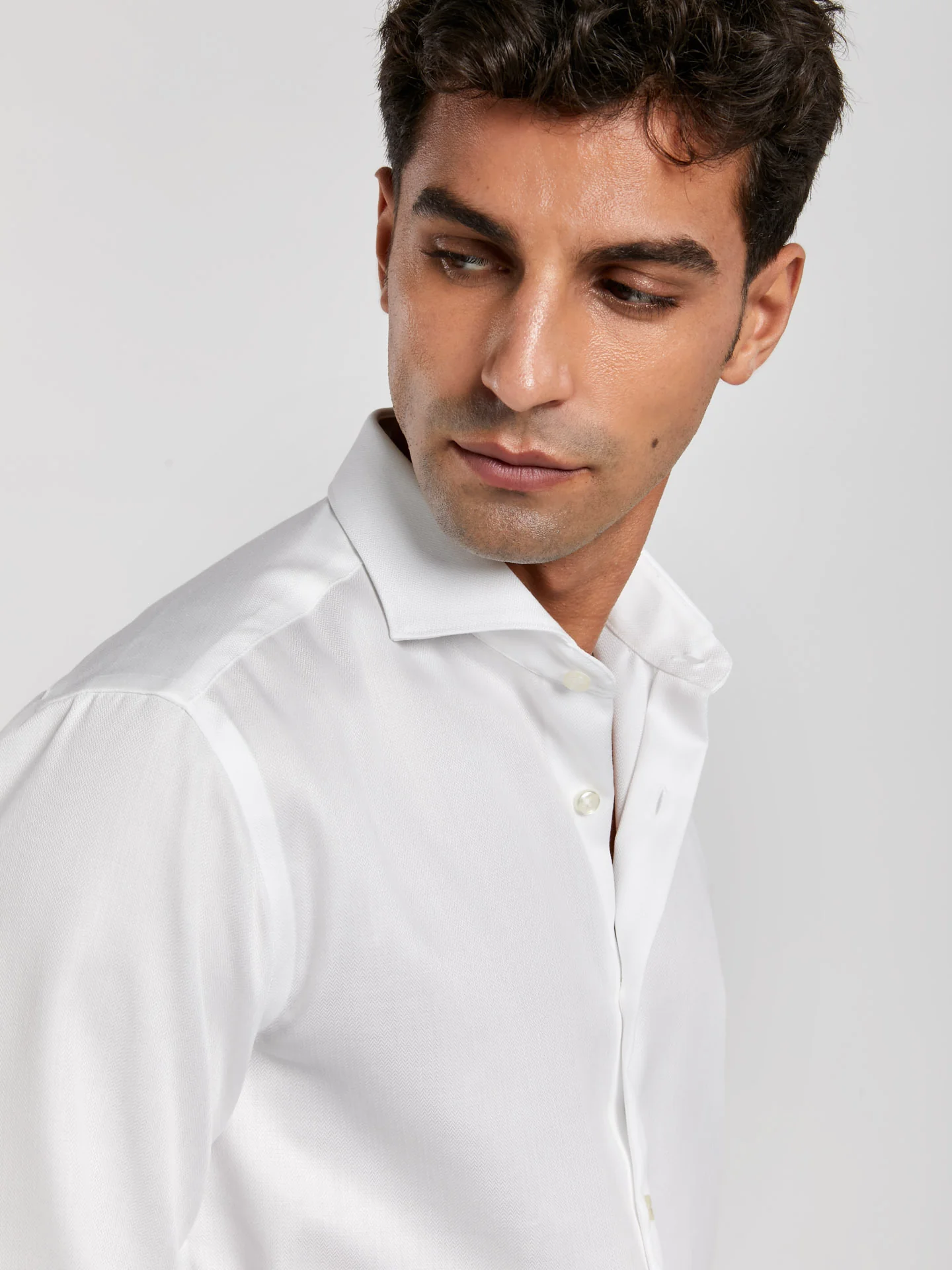Slim fit k-easy non-iron herringbone formal shirt - Image 2
