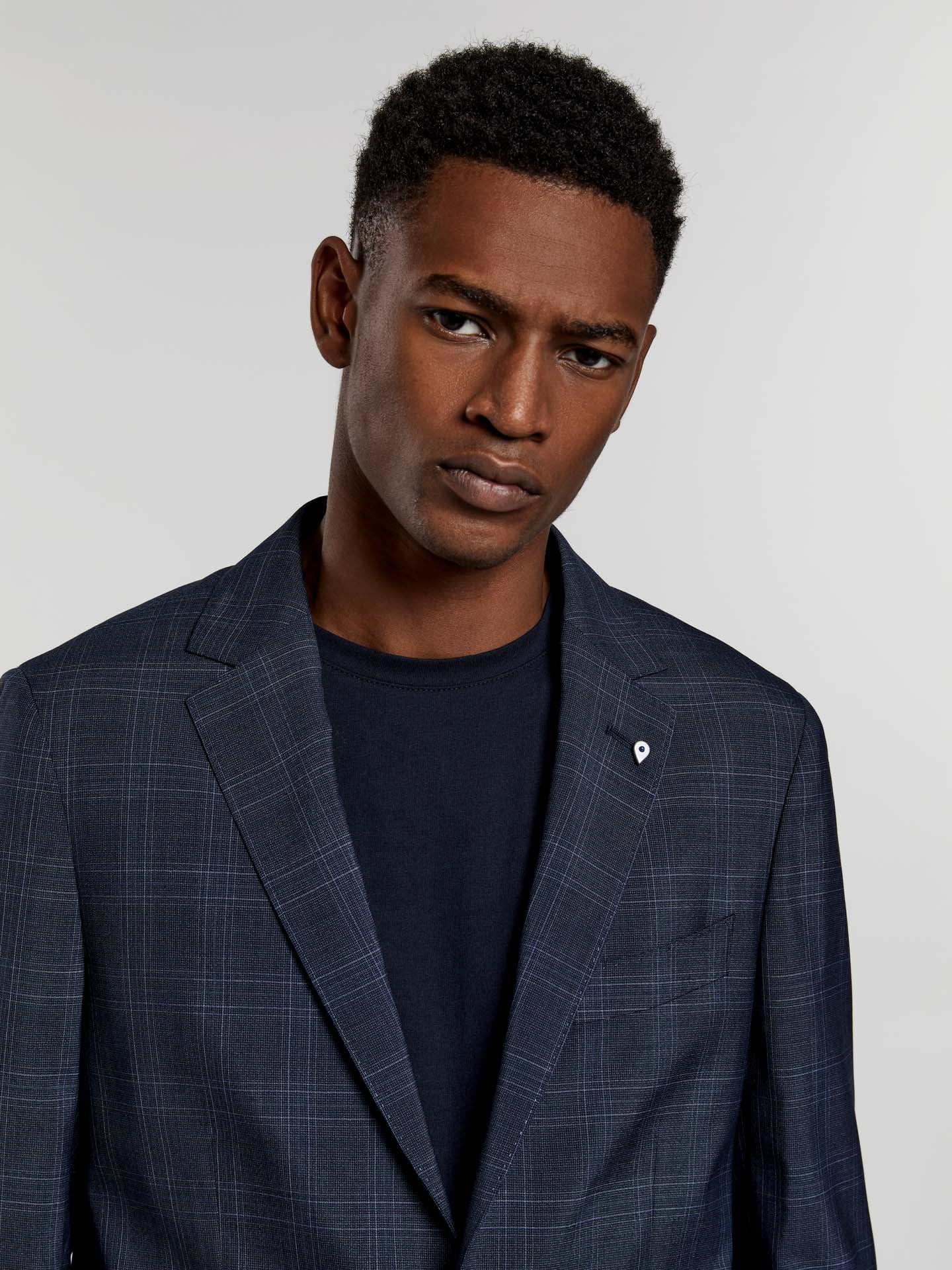 Slim fit k-easy windowpane check performance suit - Image 3