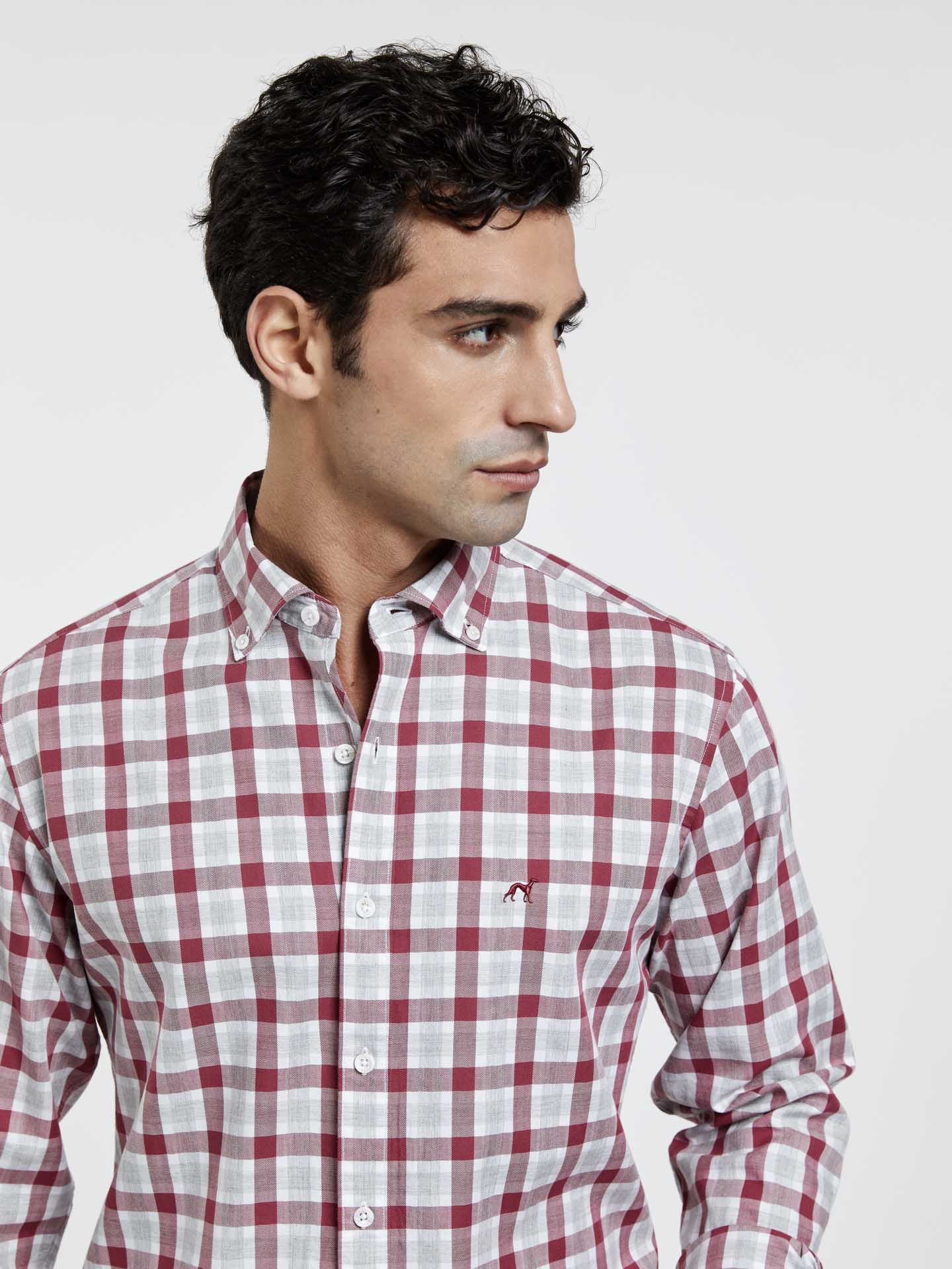 Slim fit melange checks shirt - Image 2