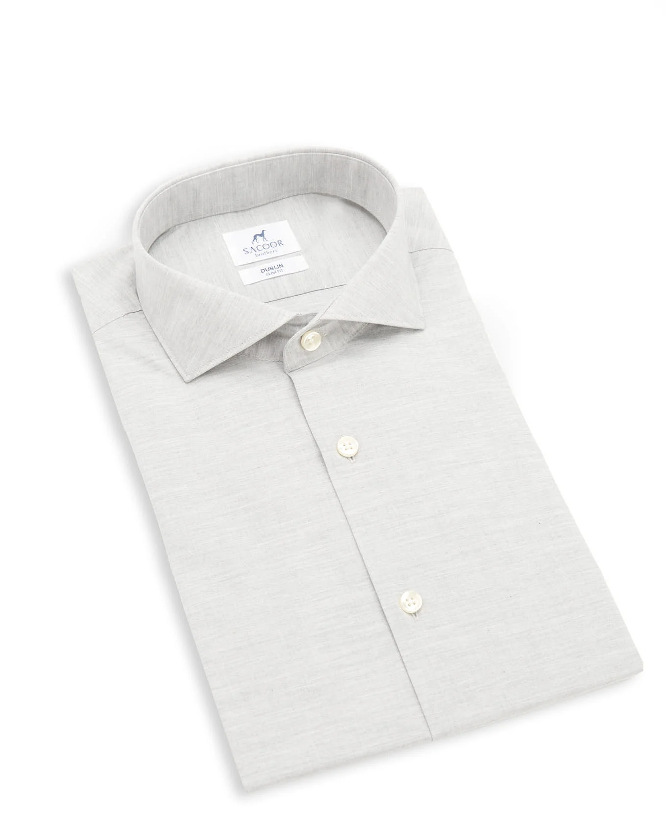 Slim fit melange cotton formal shirt - Image 2