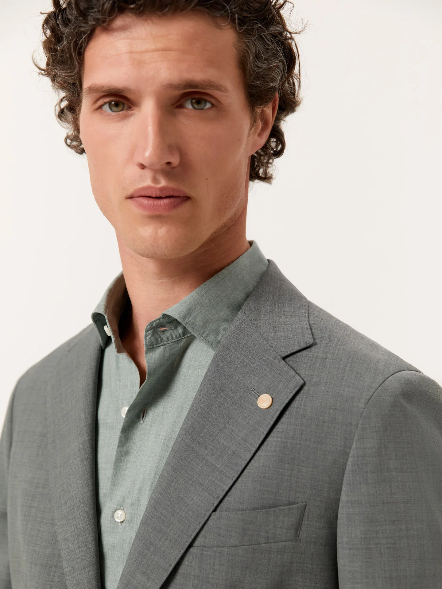 Slim Fit Mélange Suit in Wool - Image 2