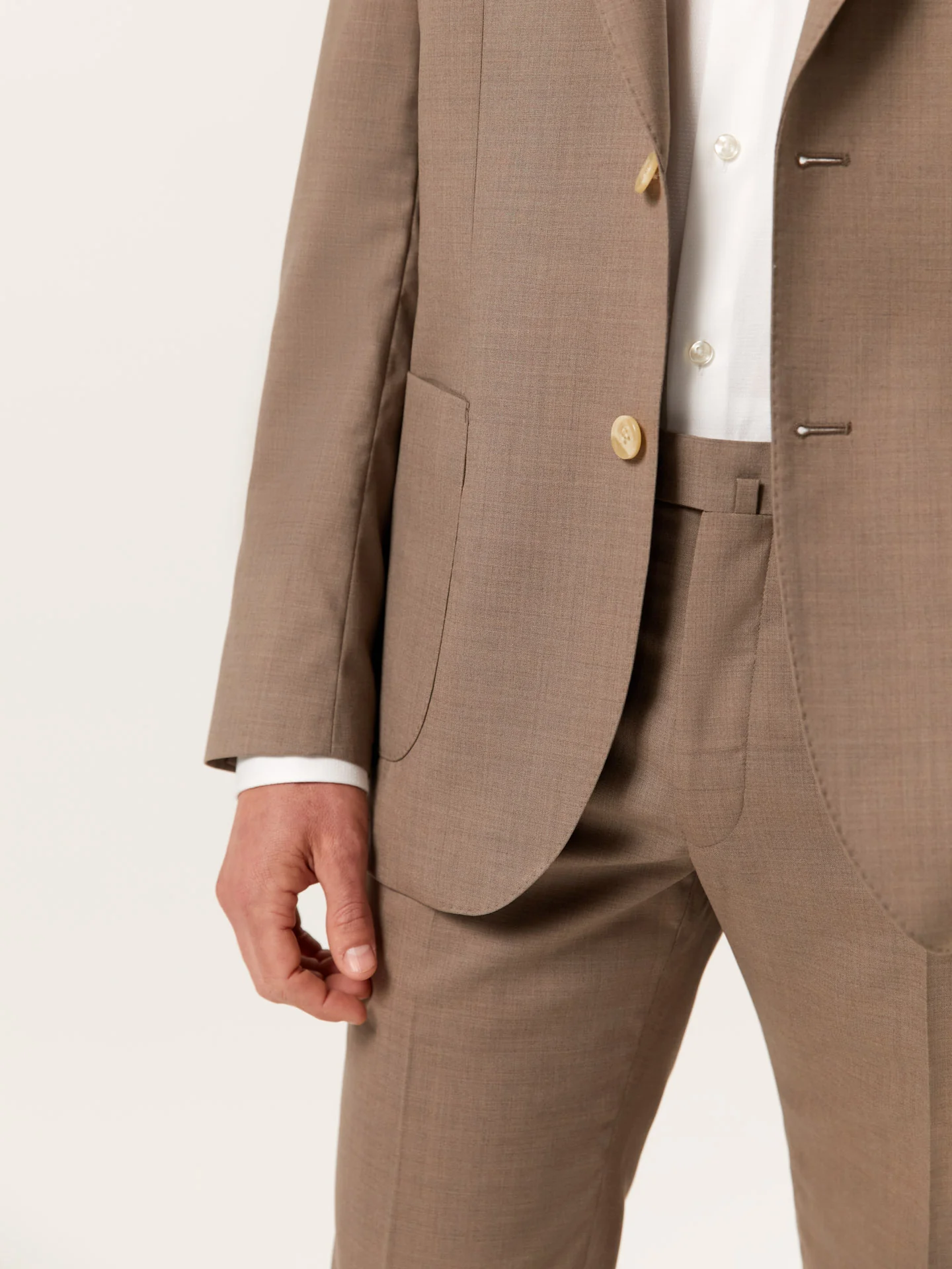 Slim Fit Mélange Suit in Wool - Image 3