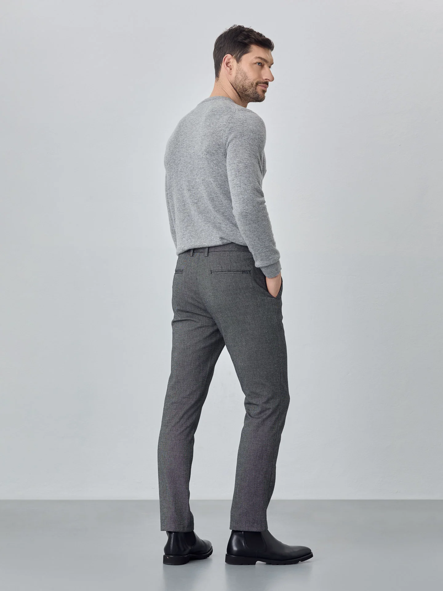Slim fit nailhead chino trousers - Image 3