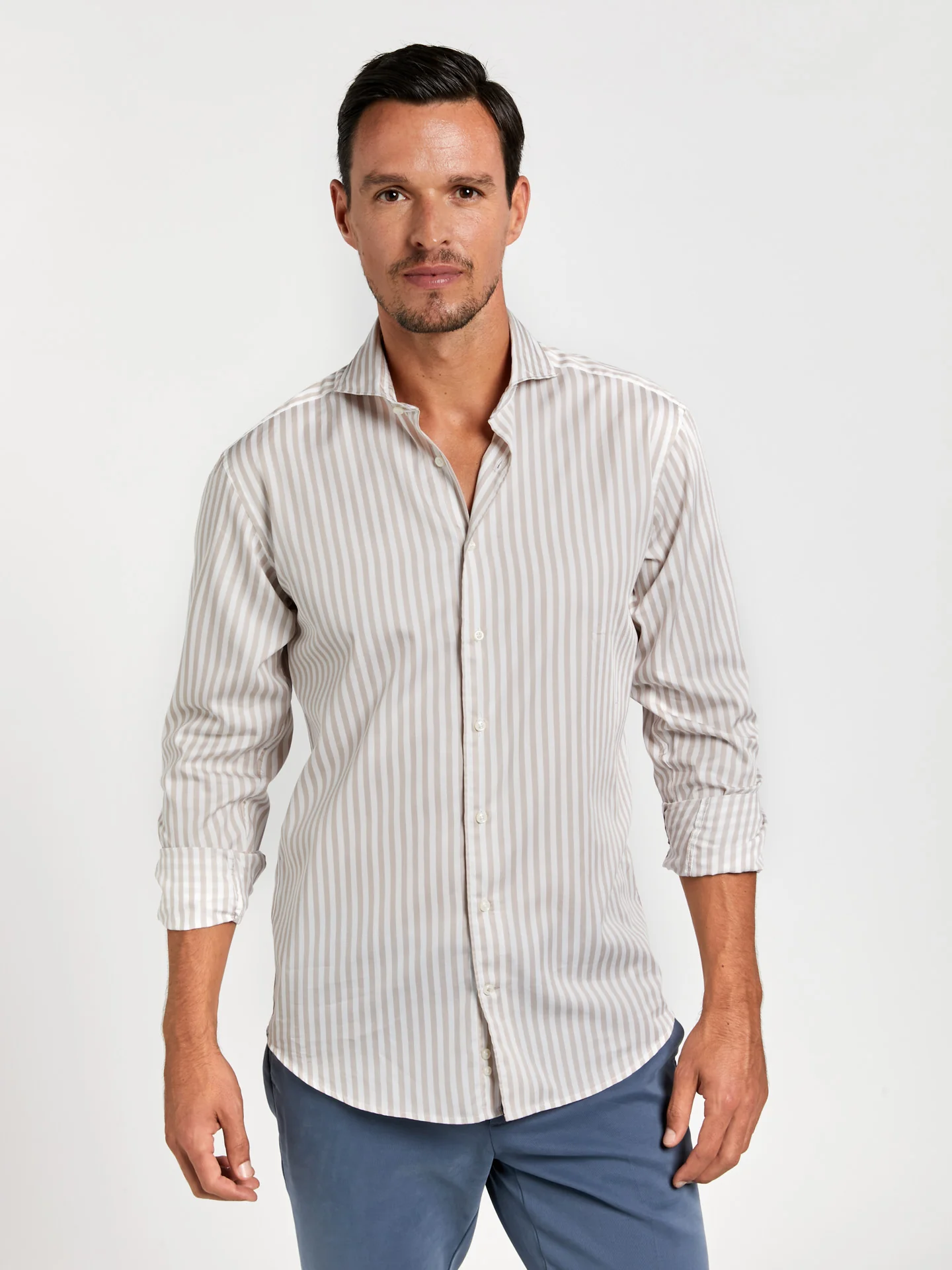 Slim fit new formal pastel striped shirt - Image 2