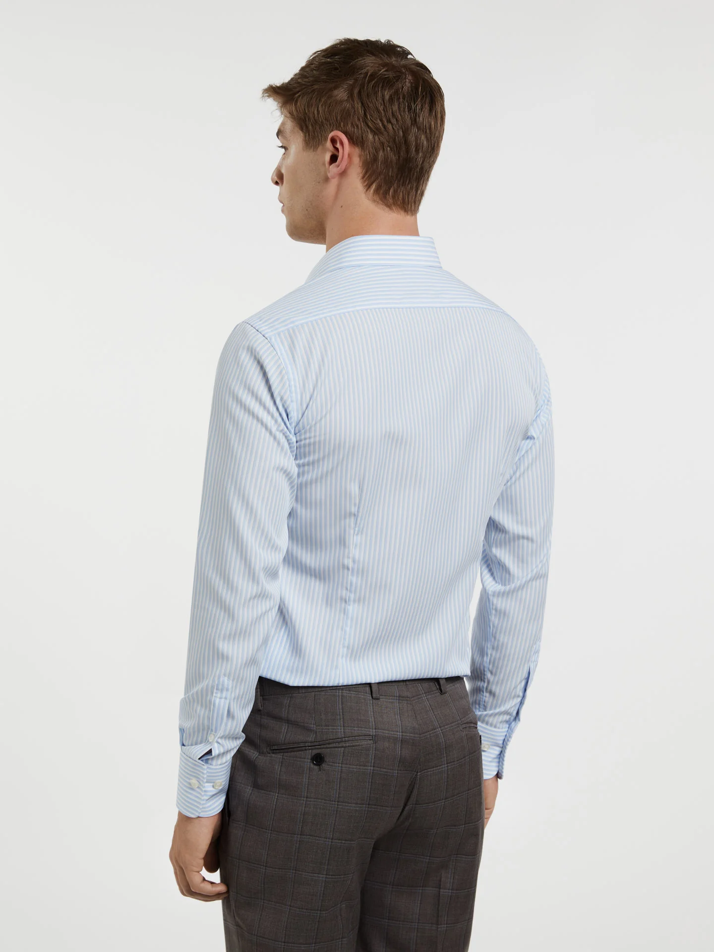Slim Fit Non-Iron stripes Formal Shirt - Image 3