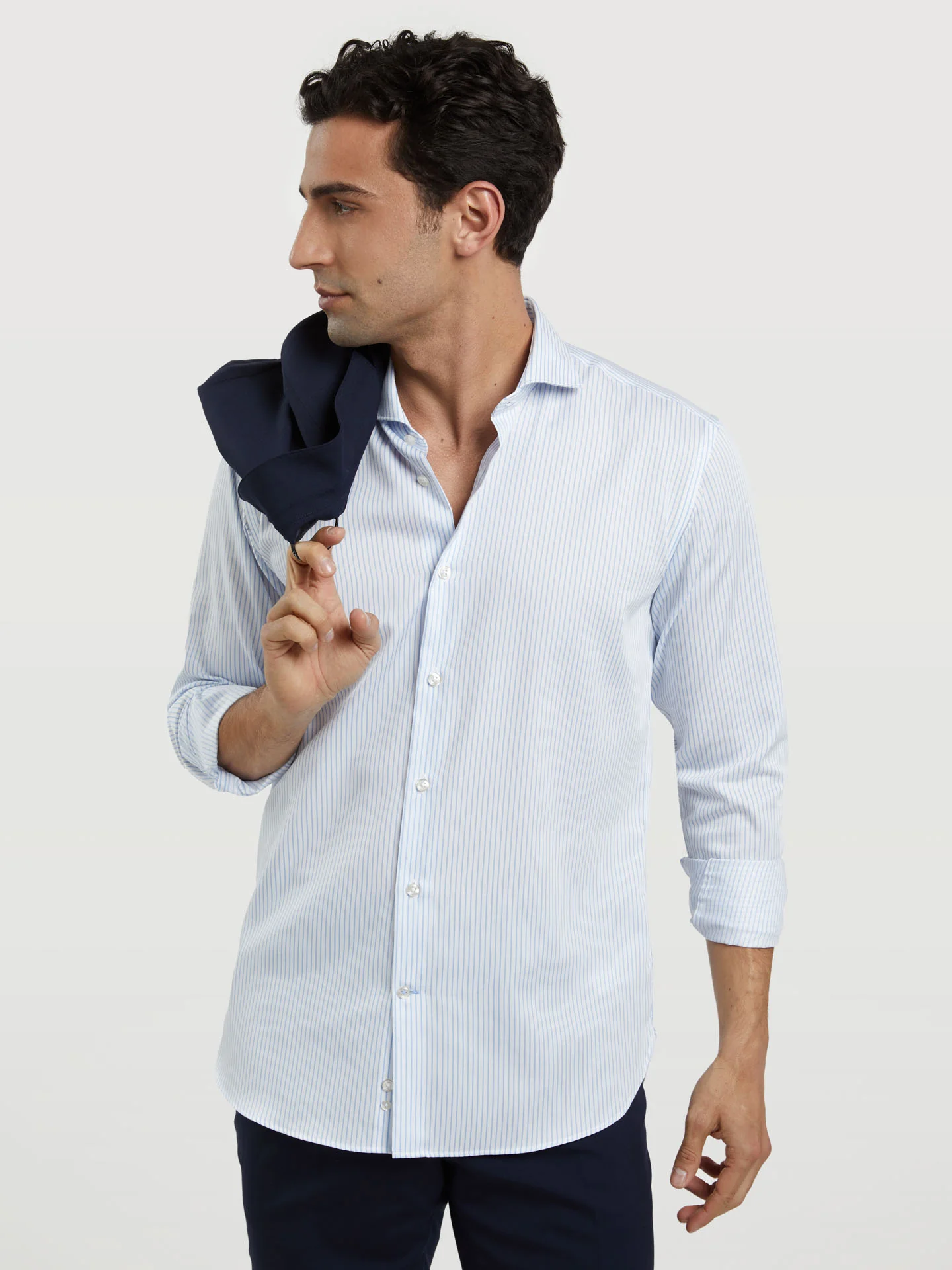 Slim Fit Non-Iron stripes Formal Shirt