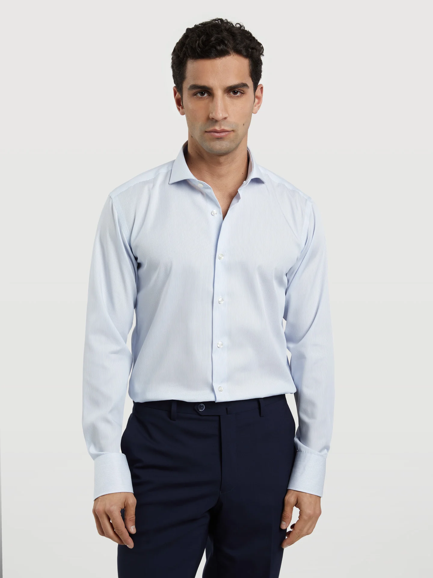 Slim Fit Non-Iron stripes Formal Shirt
