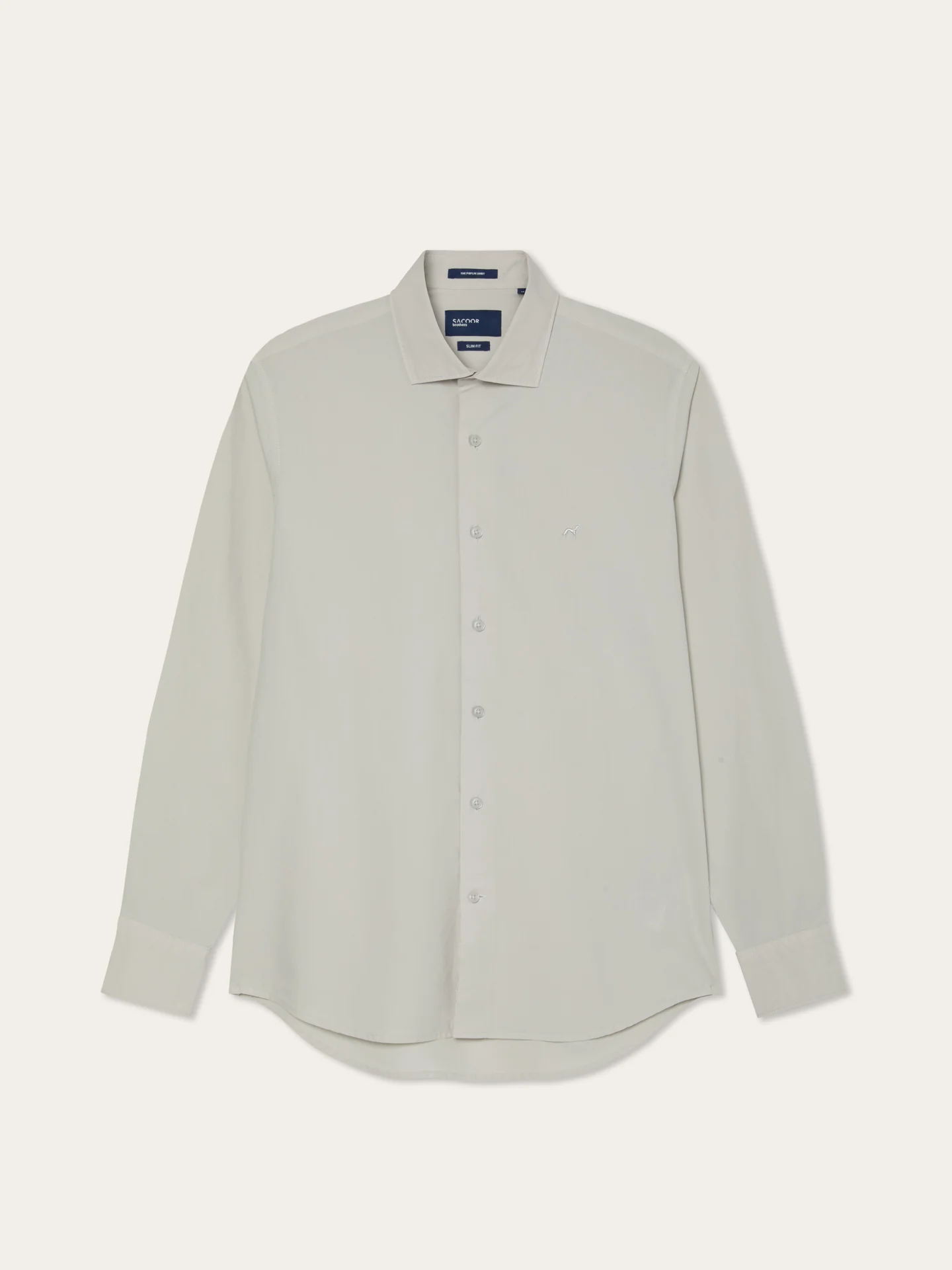Slim Fit Overdye Poplin Shirt With Open Collar - Image 40