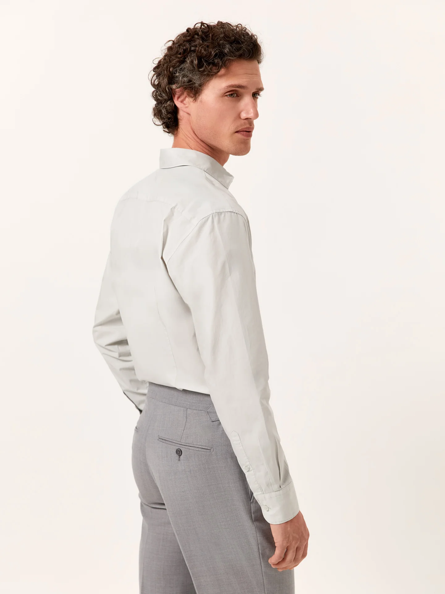 Slim Fit Overdye Poplin Shirt with Open Collar - Image 29