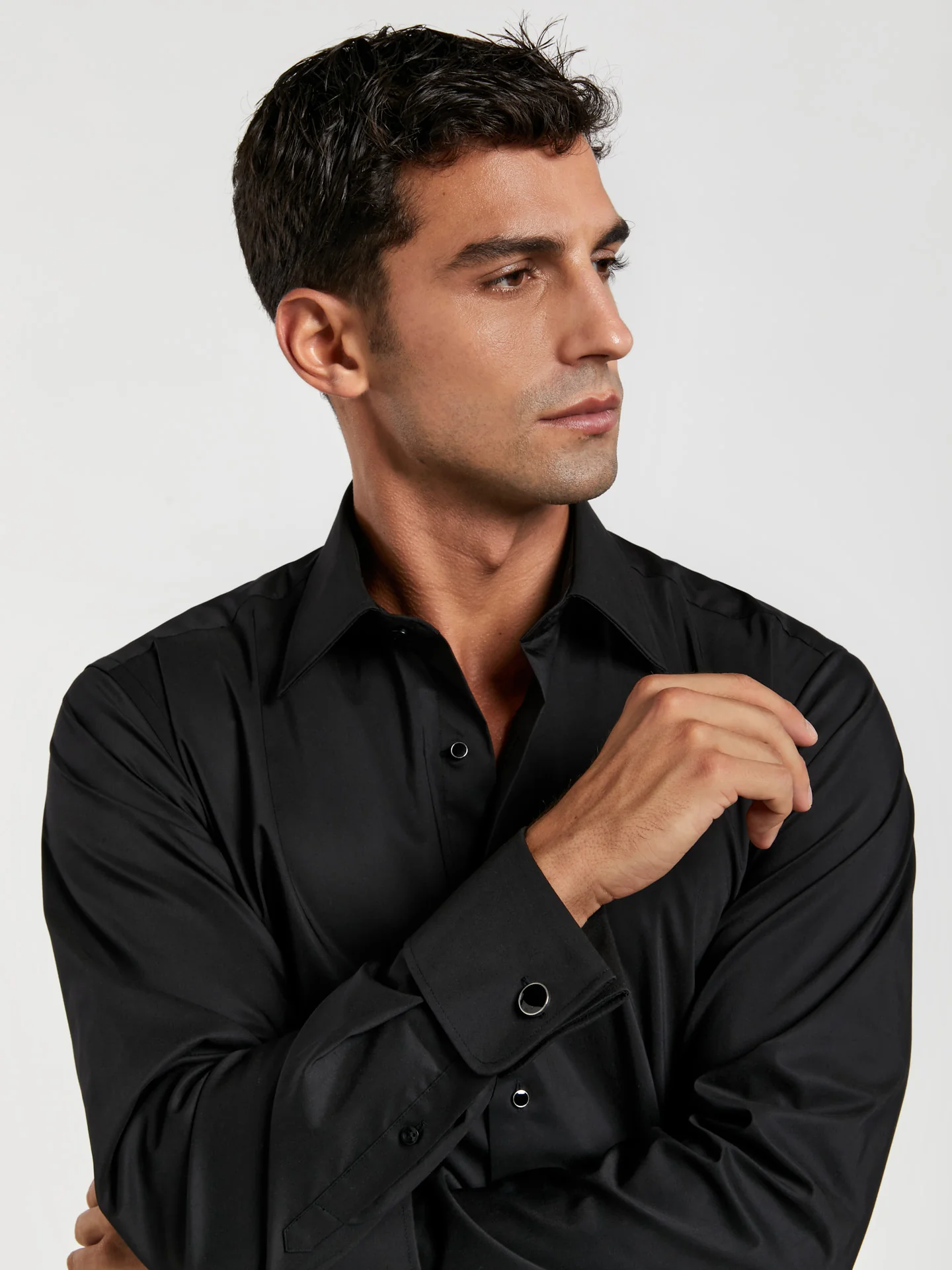 Slim fit party plain poplin comfort shirt - Image 2