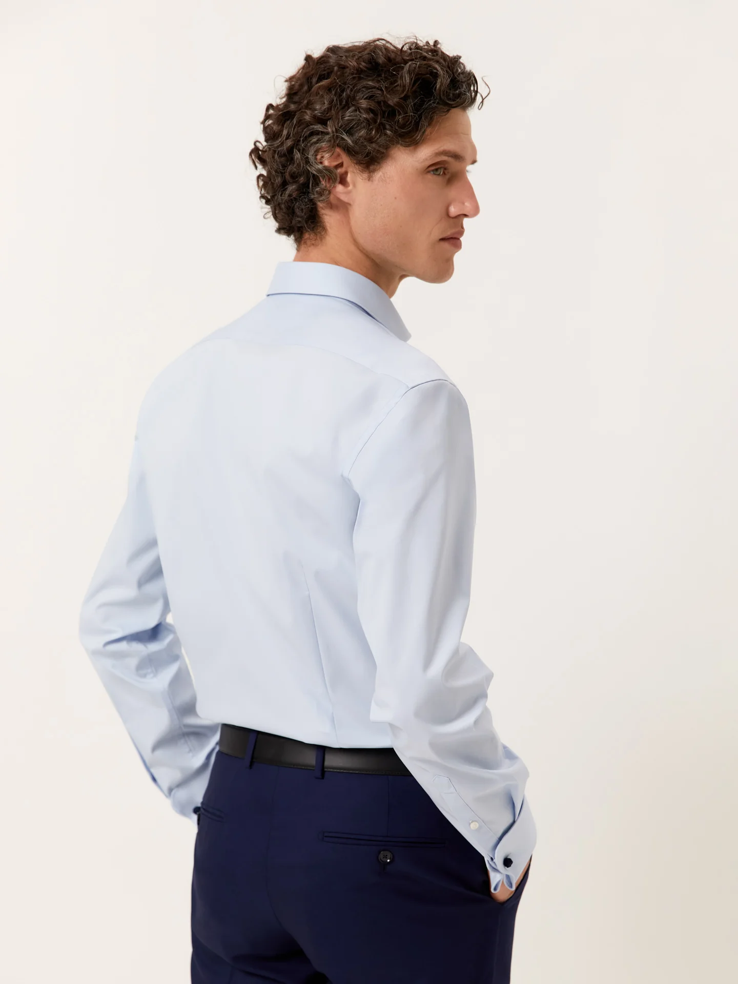 Slim Fit Performance Poplin Shirt with Dublin Collar Slim and Double Cuff - Image 2