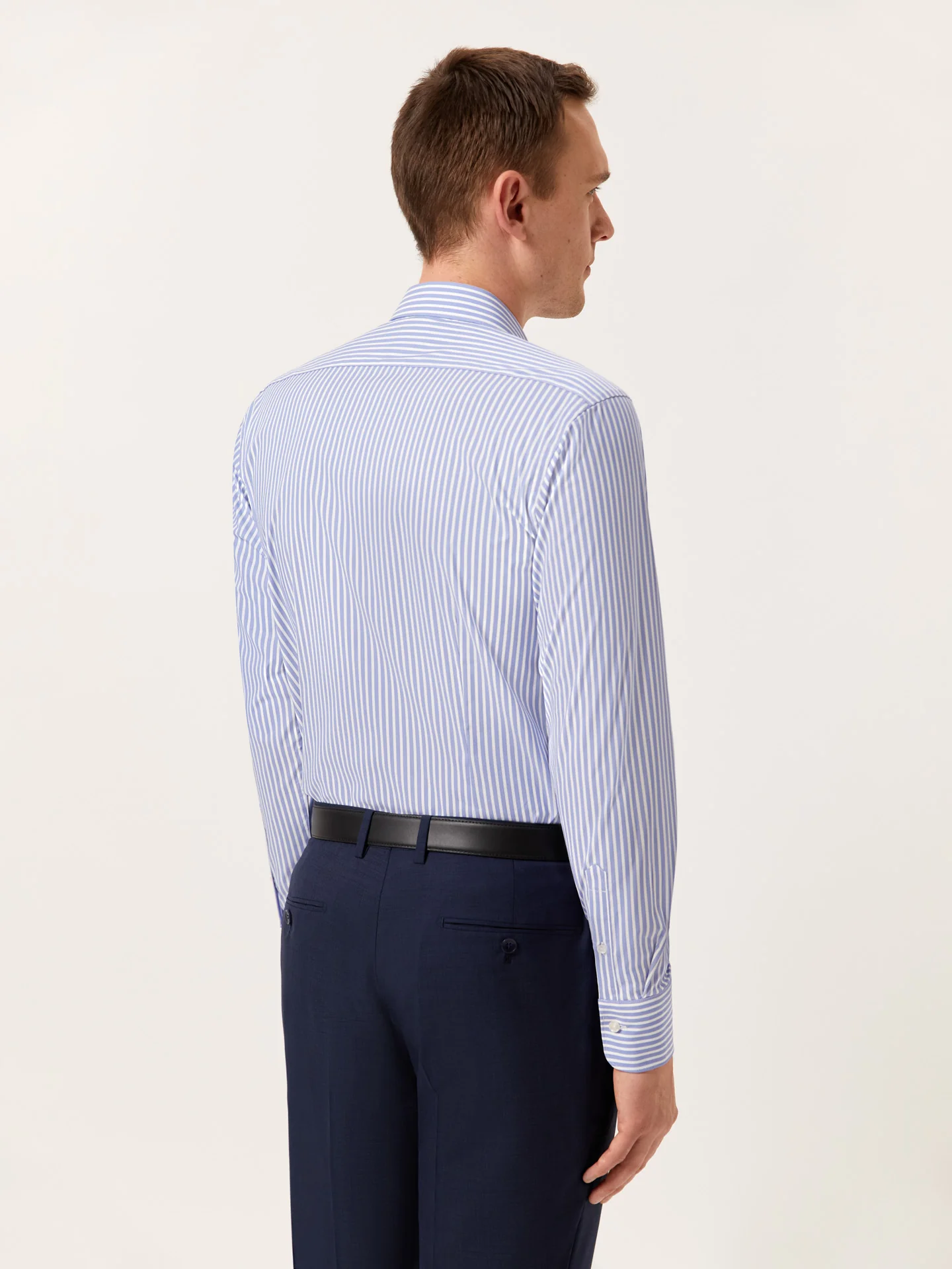 Slim Fit Performance Striped Shirt with Oxford Collar - Image 3
