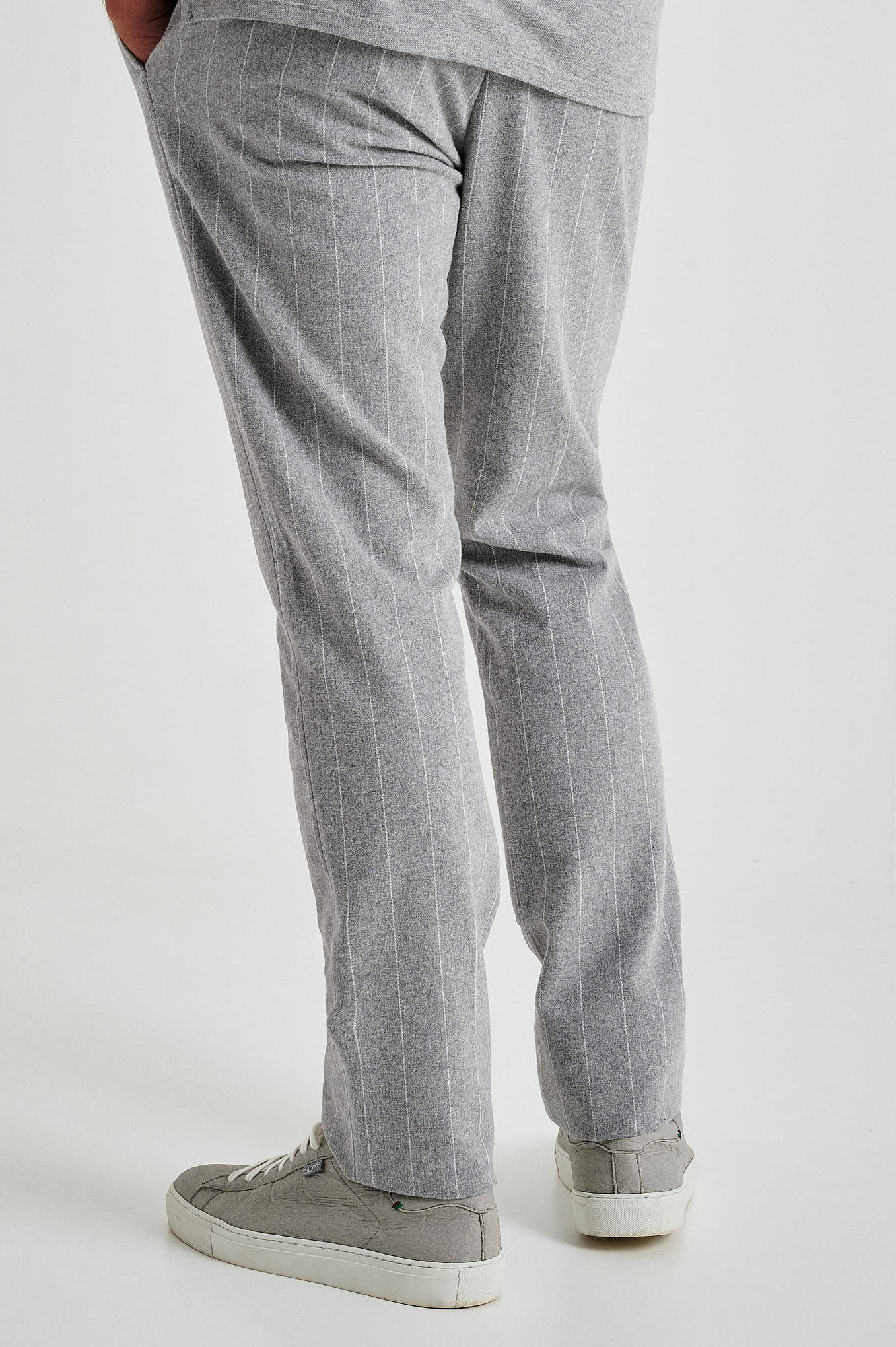 Slim fit pinstripe stretch chino trousers - Image 5