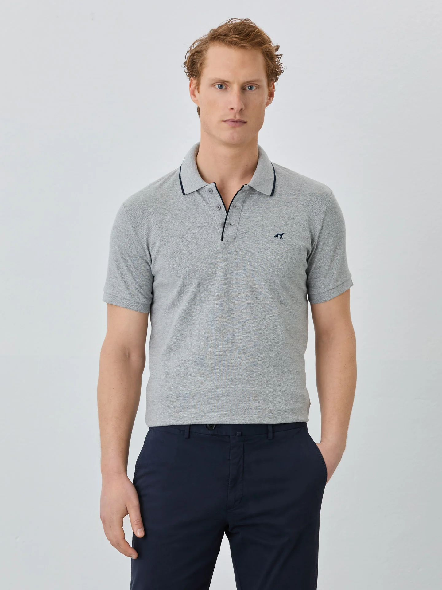 Slim Fit Piqué Polo In Recycled Polyester And Cotton Blend - Image 4