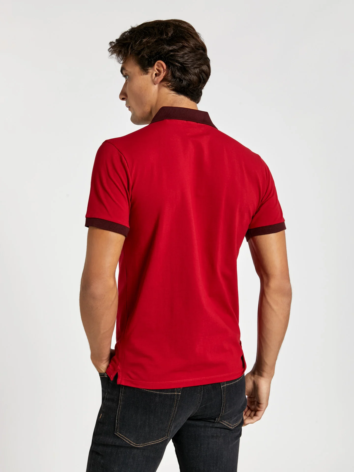 Slim fit piqué polo shirt with contrast colour - Image 15