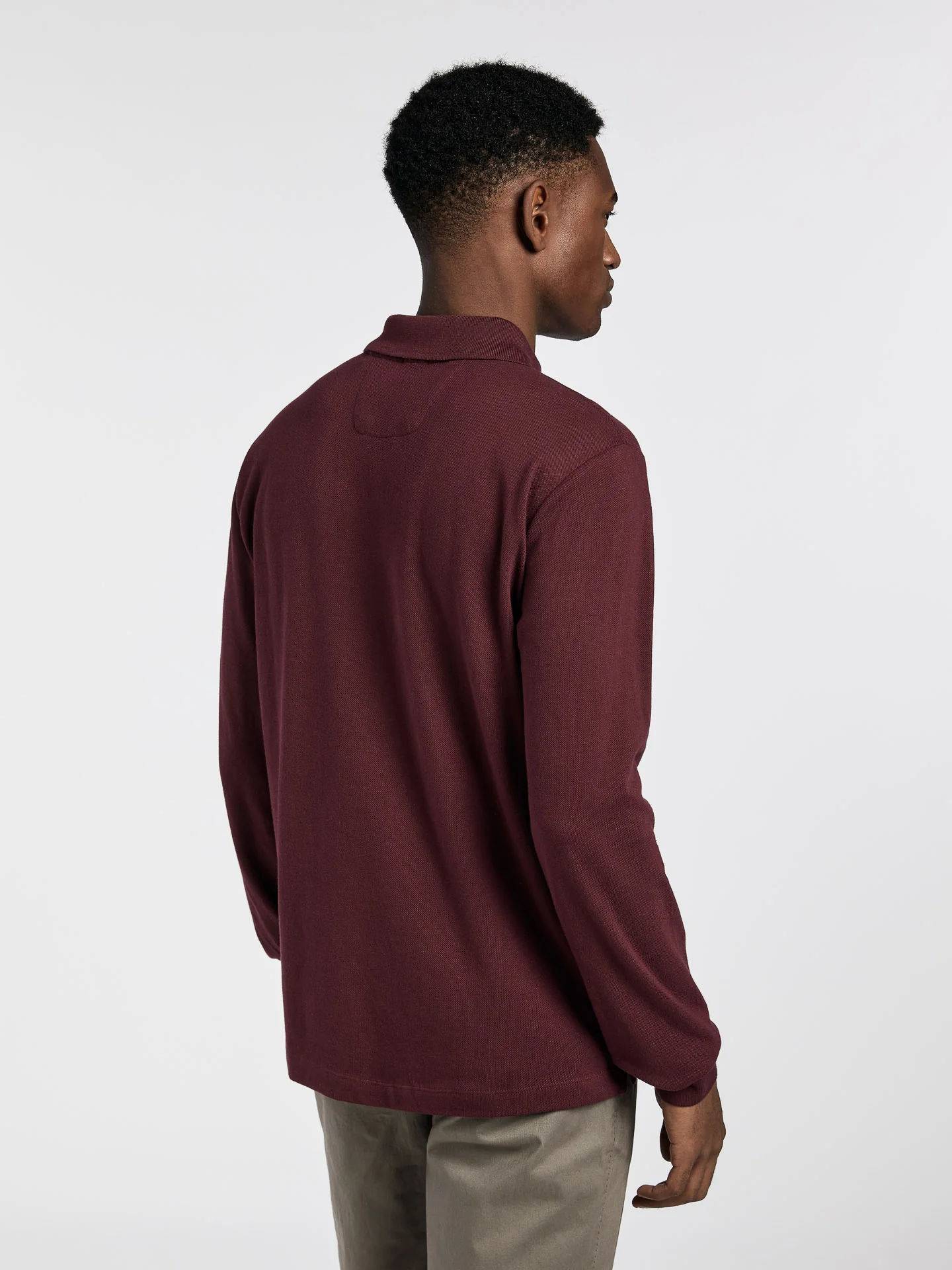 Slim fit piqué polo shirt with long sleeves - Image 5