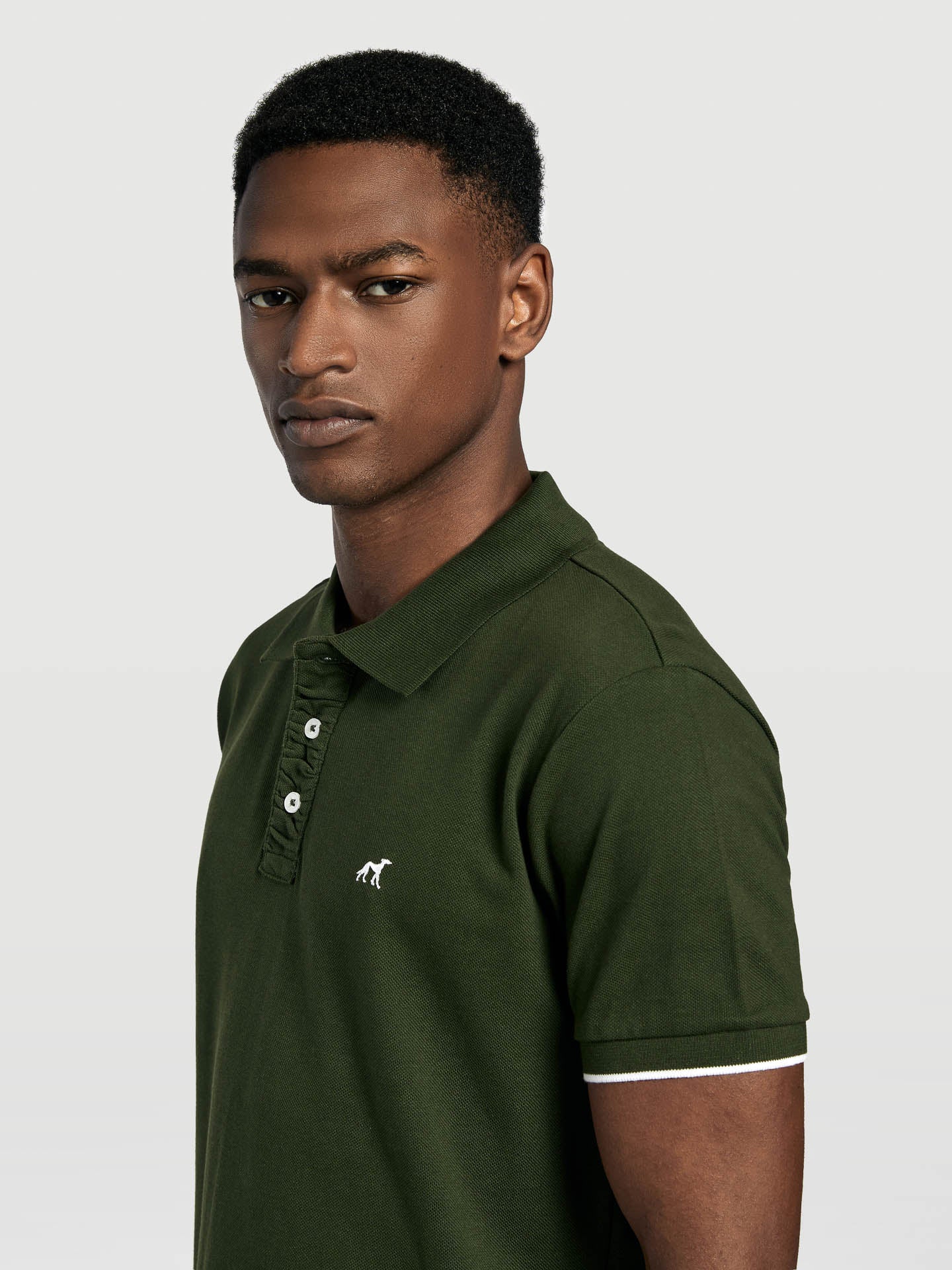 Slim fit piqué polo shirt with wrinkled placket - Image 2