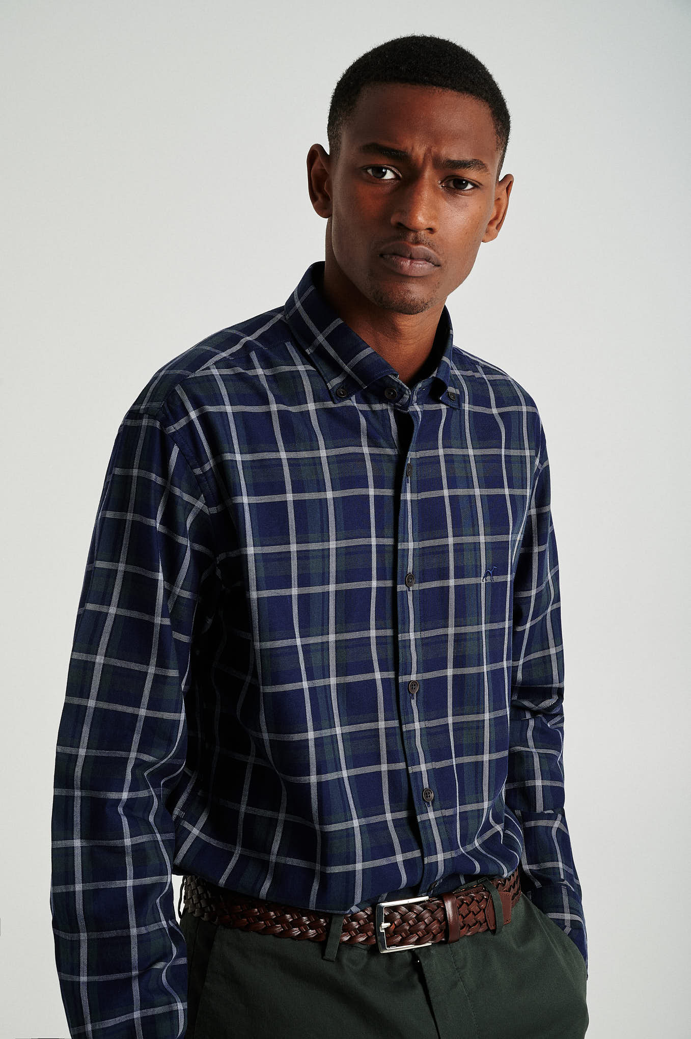 Slim fit plaids shirt