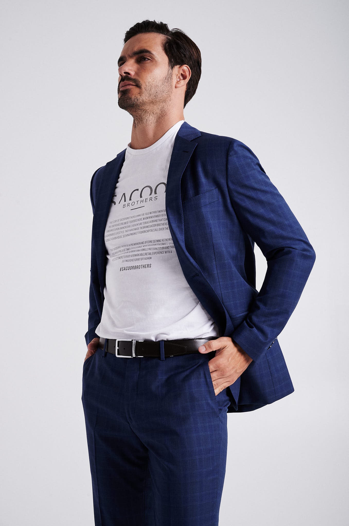 Slim fit plaids wool suit with vest - Image 6