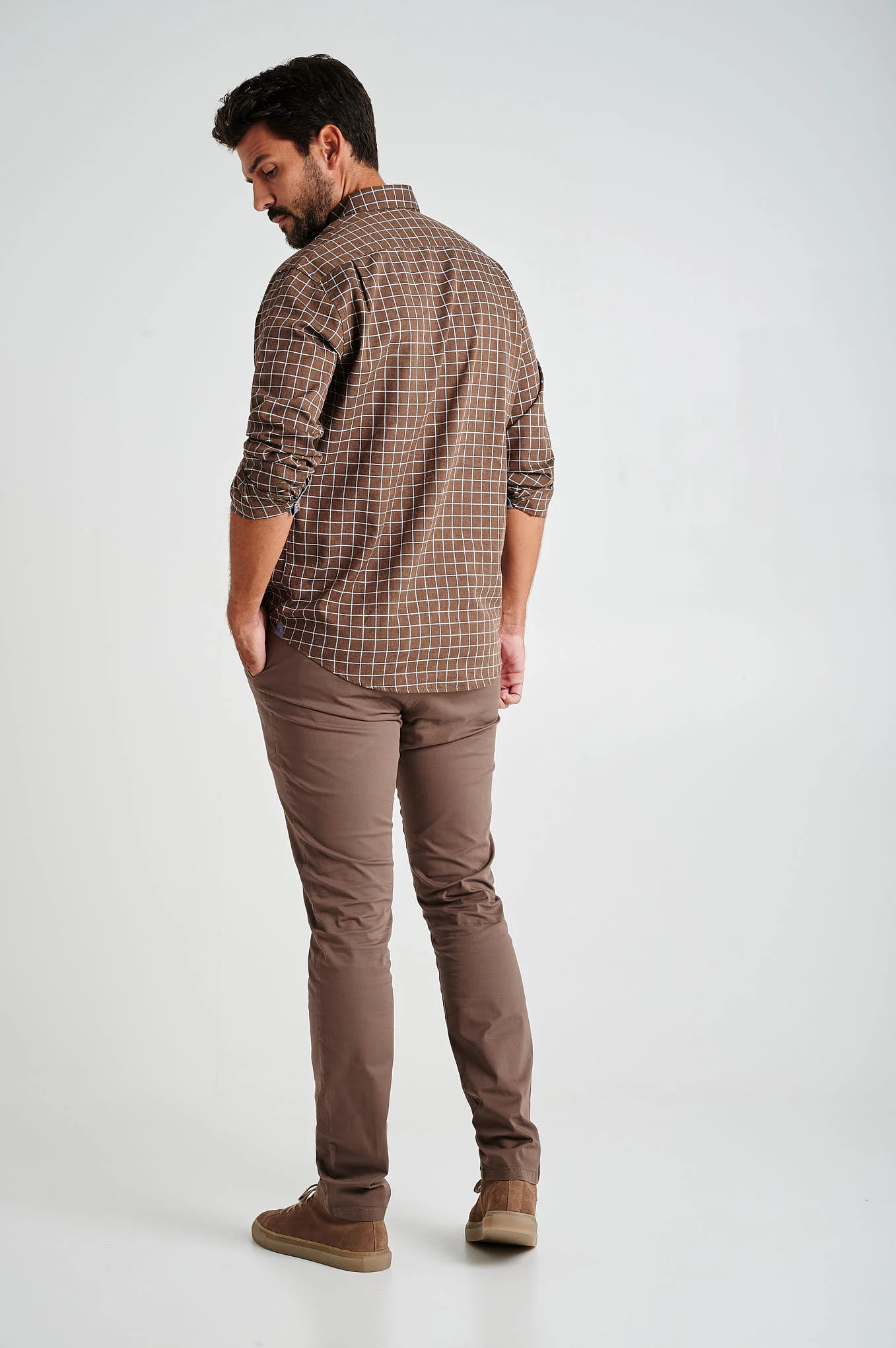 Slim fit plain organic cotton chino trousers - Image 17