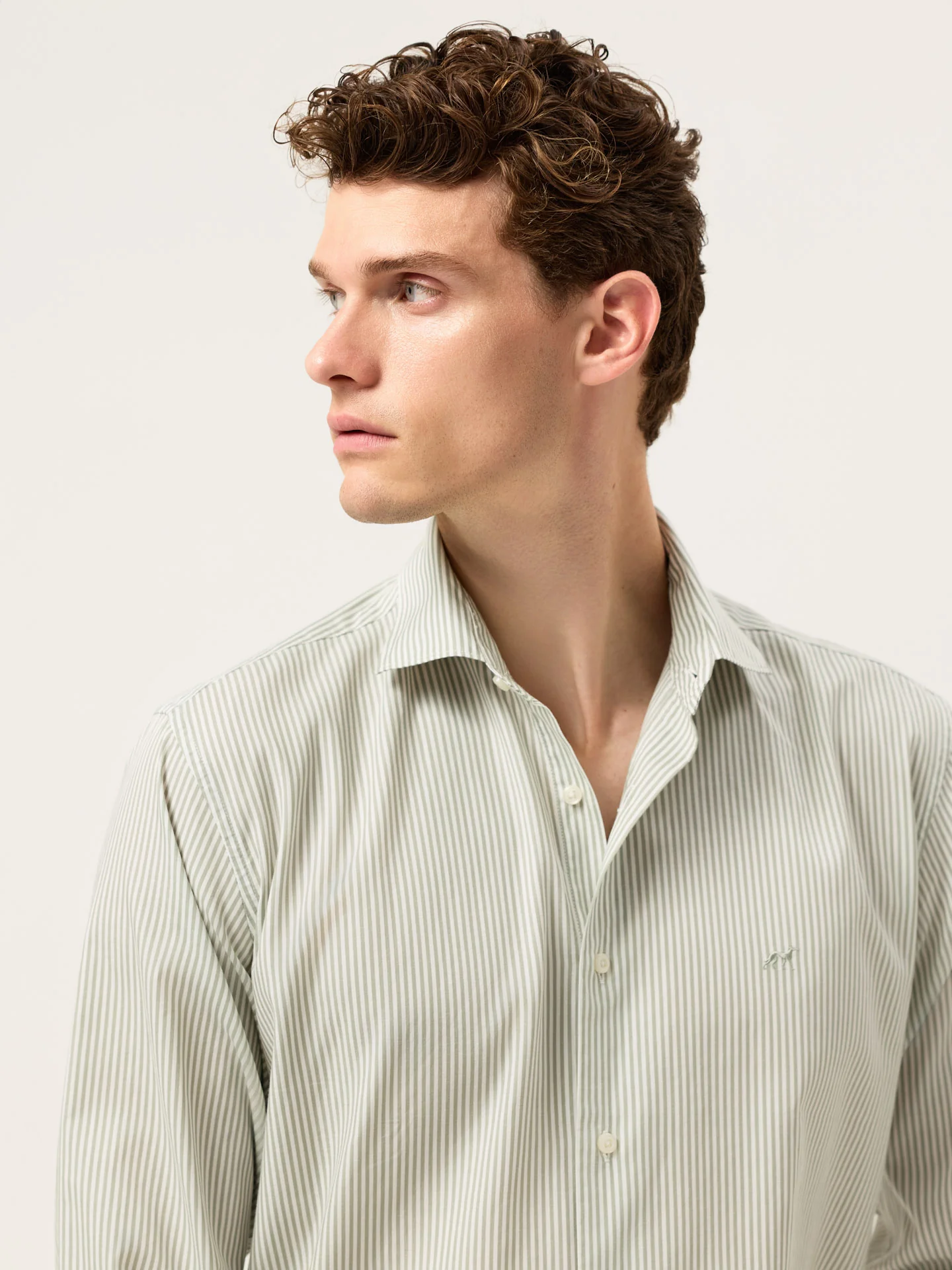 Slim Fit Pyrus Striped Shirt With Soft Satin Finish