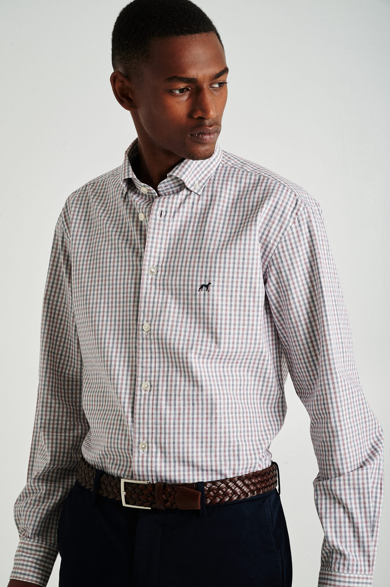 Slim fit respekt plaids shirt - Image 2