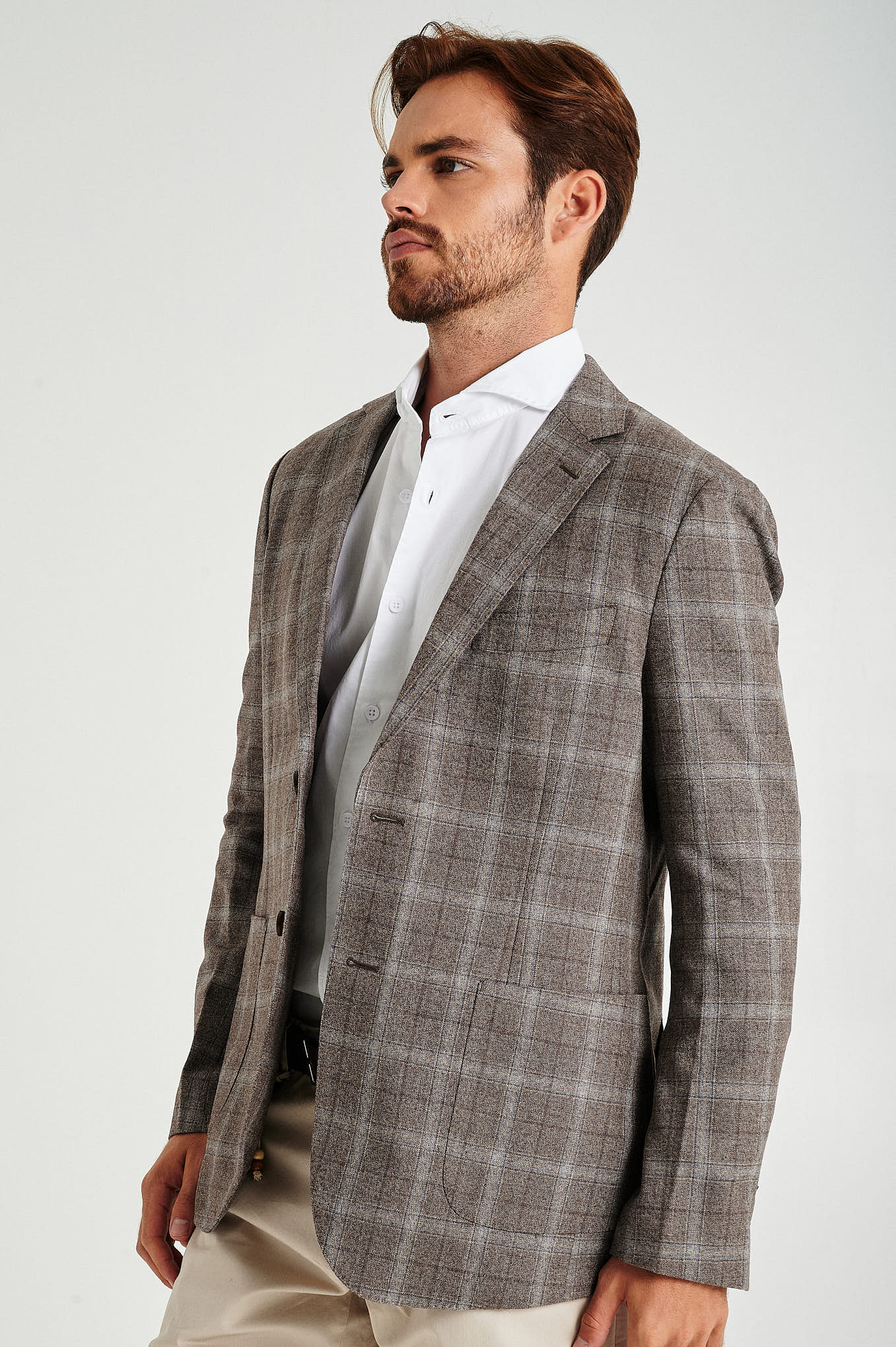Slim fit rustic melange plaids blazer - Image 2