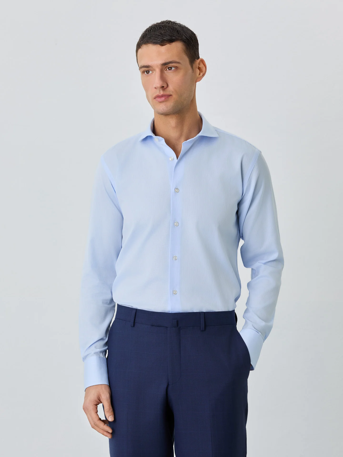 Slim Fit Shirt With Dublin Collar In Cotton - Image 2