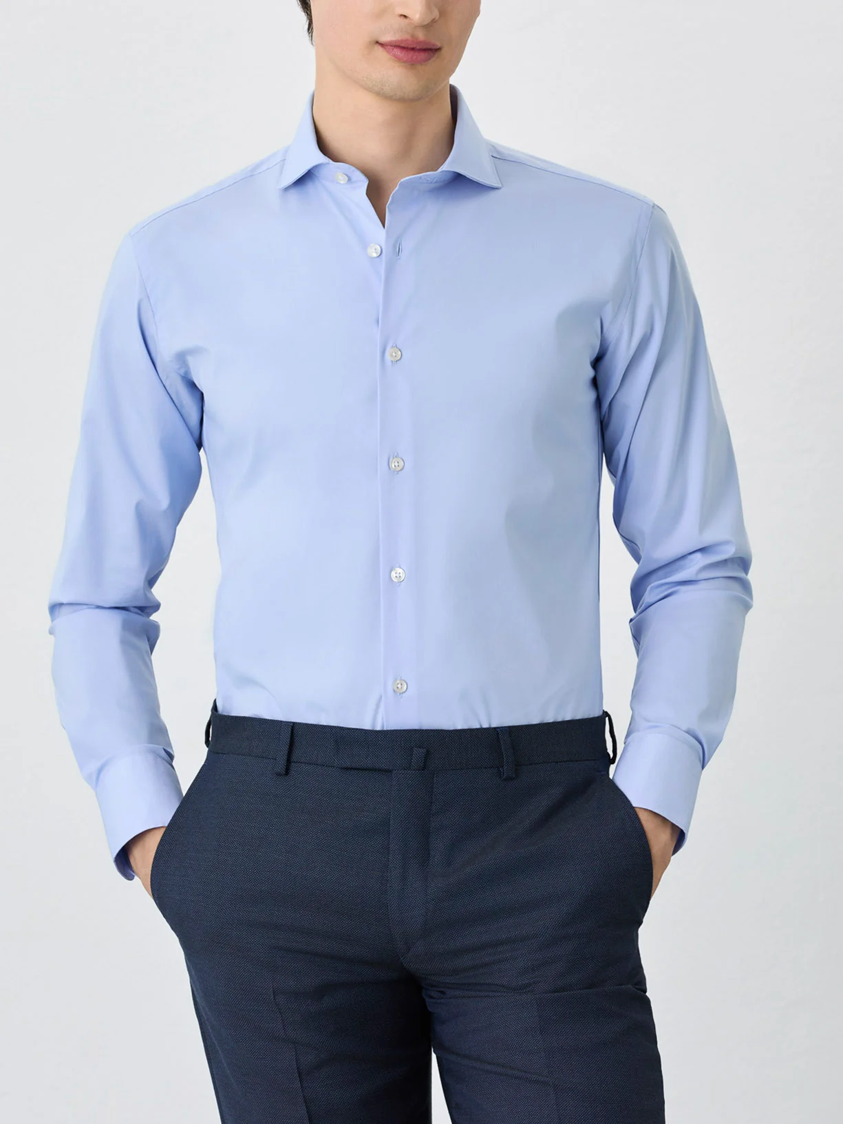Slim Fit Shirt With Dublin Collar In Cotton Blend - Image 4