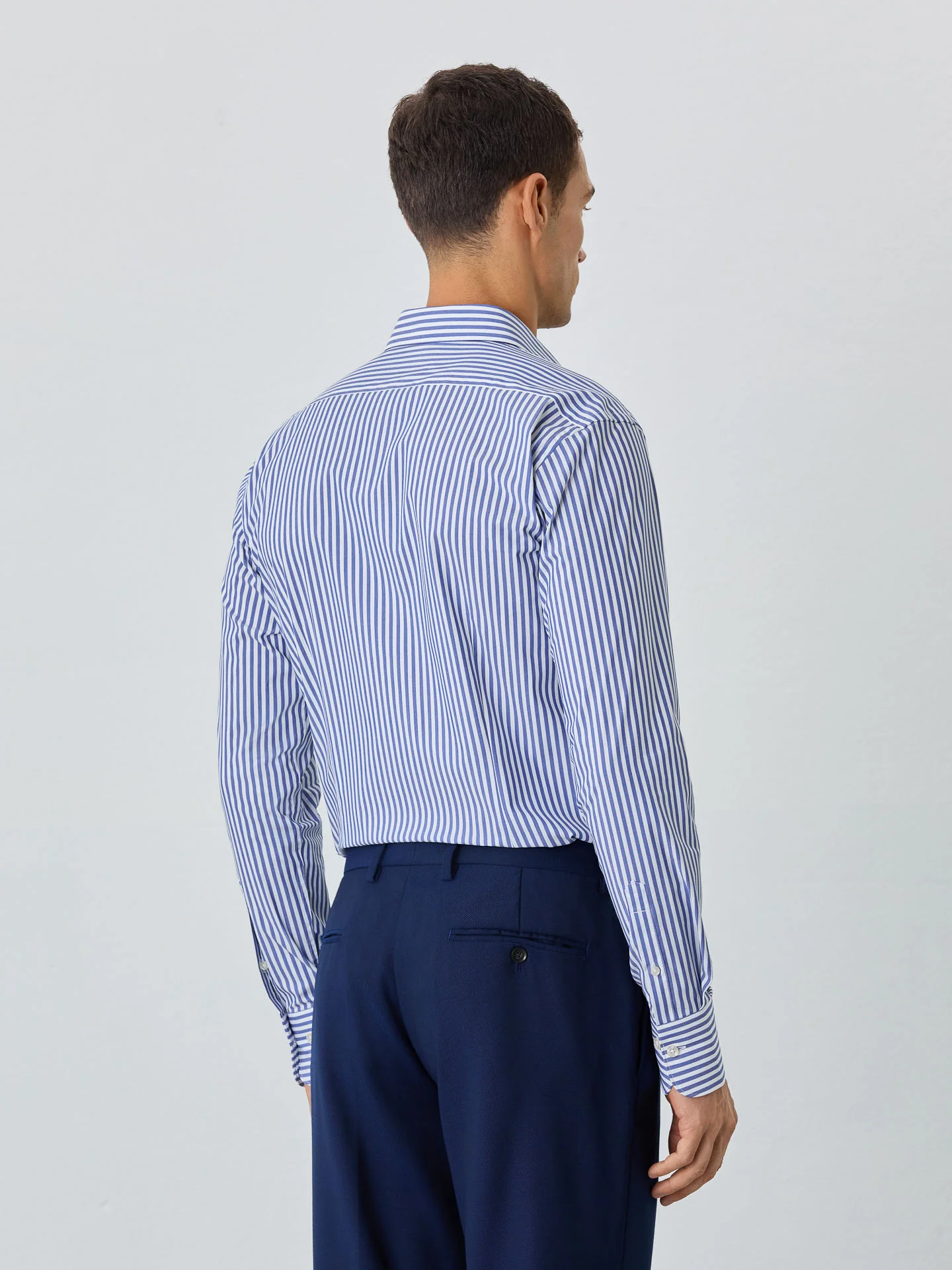 Slim Fit Shirt With Dublin Collar In Cotton Blend With Stripes - Image 3