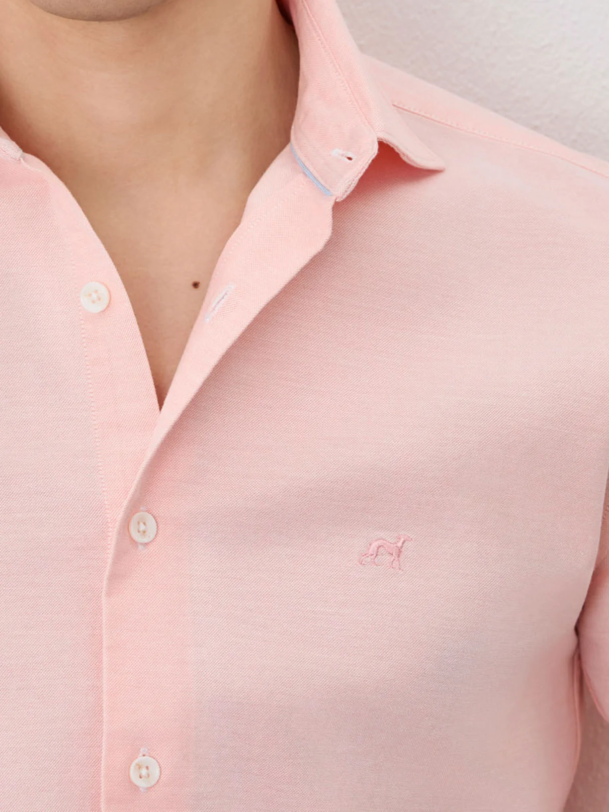 Slim Fit Shirt With Open Collar in Cotton-elastane Blend - Image 7