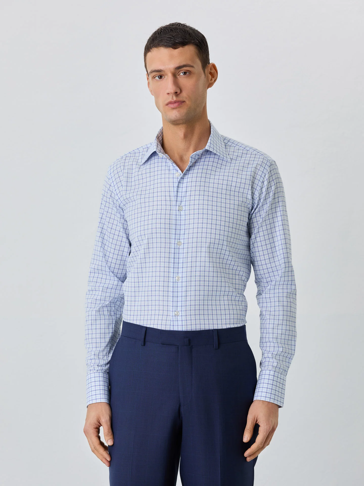 Slim Fit Shirt With Oxford Collar In Cotton With Checks - Image 2