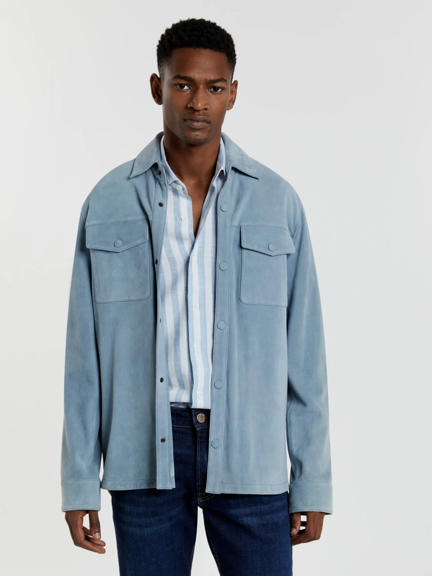 Slim fit special edition cotton-linen blend striped shirt - Image 3