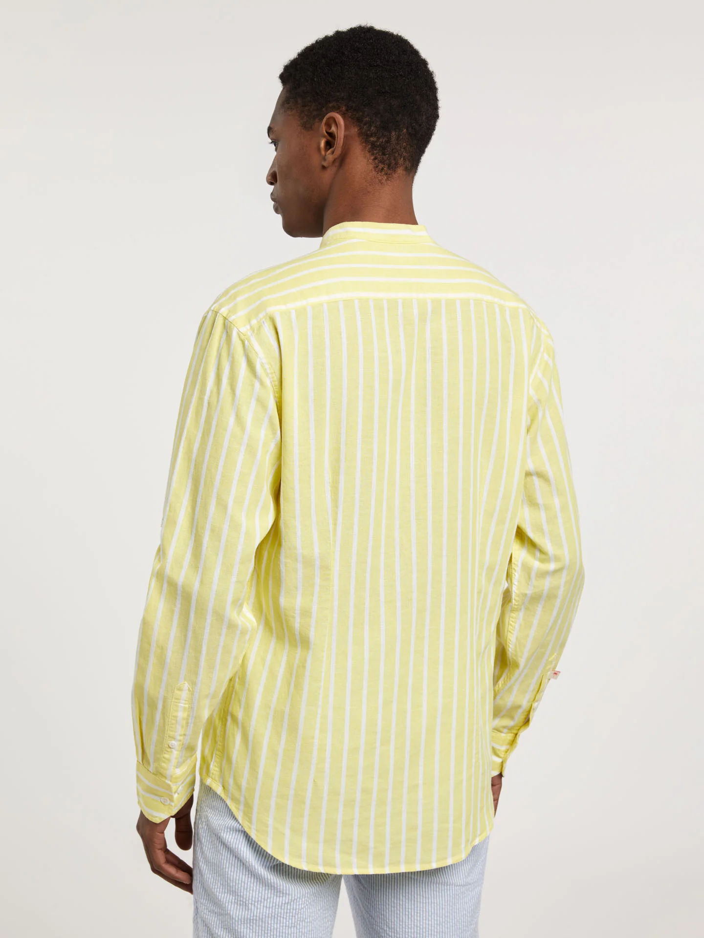 Slim fit special edition cotton-linen blend striped shirt - Image 3