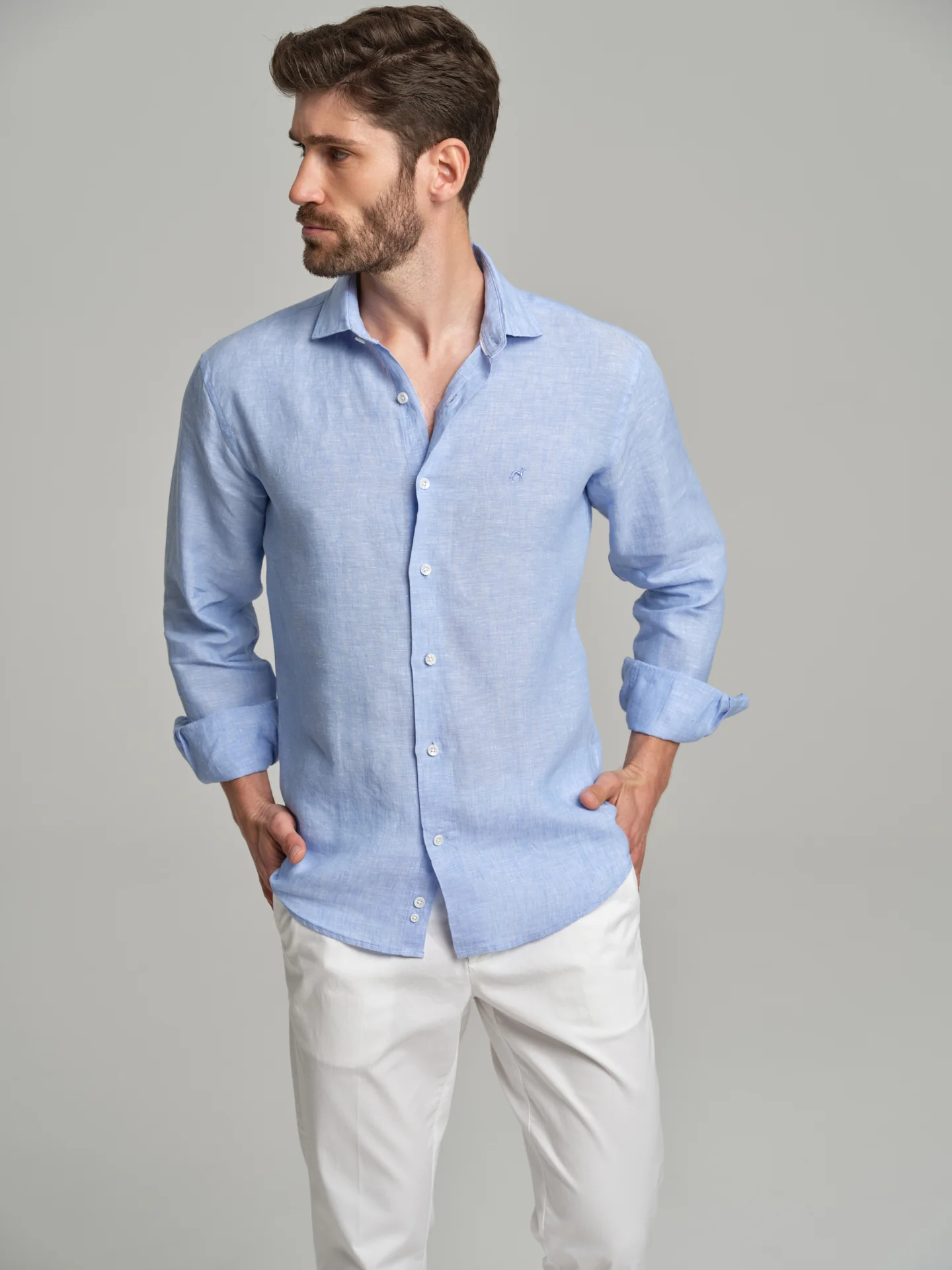 Slim fit sport linen shirt - Image 10