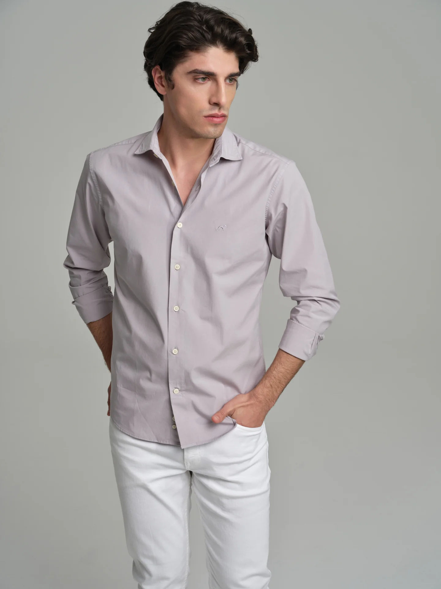 Slim fit sport poplin garment dye shirt - Image 17