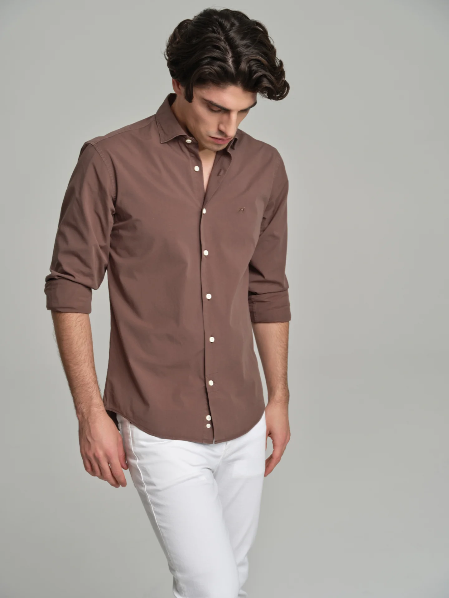 Slim fit sport poplin garment dye shirt - Image 2
