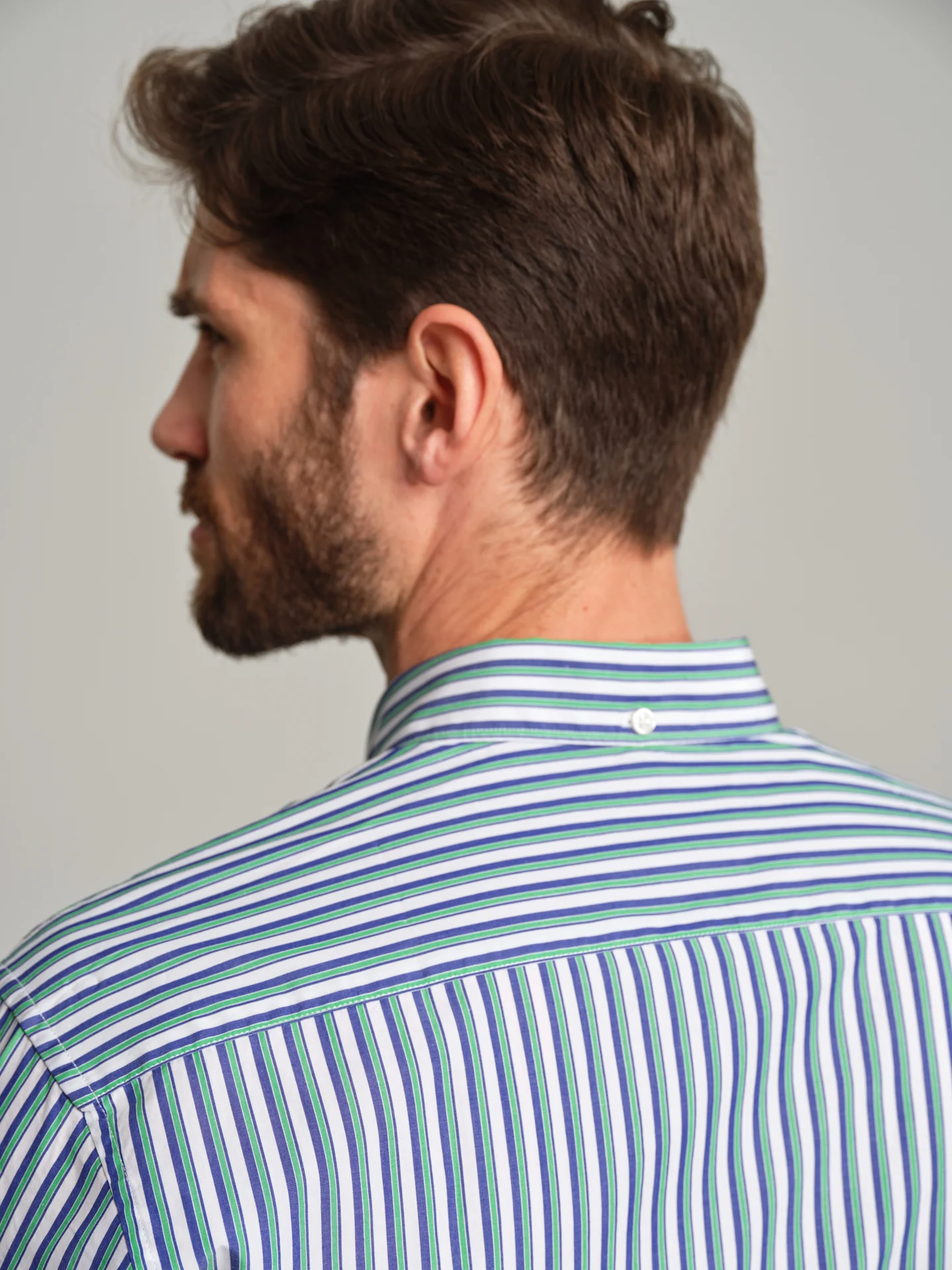 Slim fit sport striped 120's Double Luxury BCI Cotton shirt - Image 5