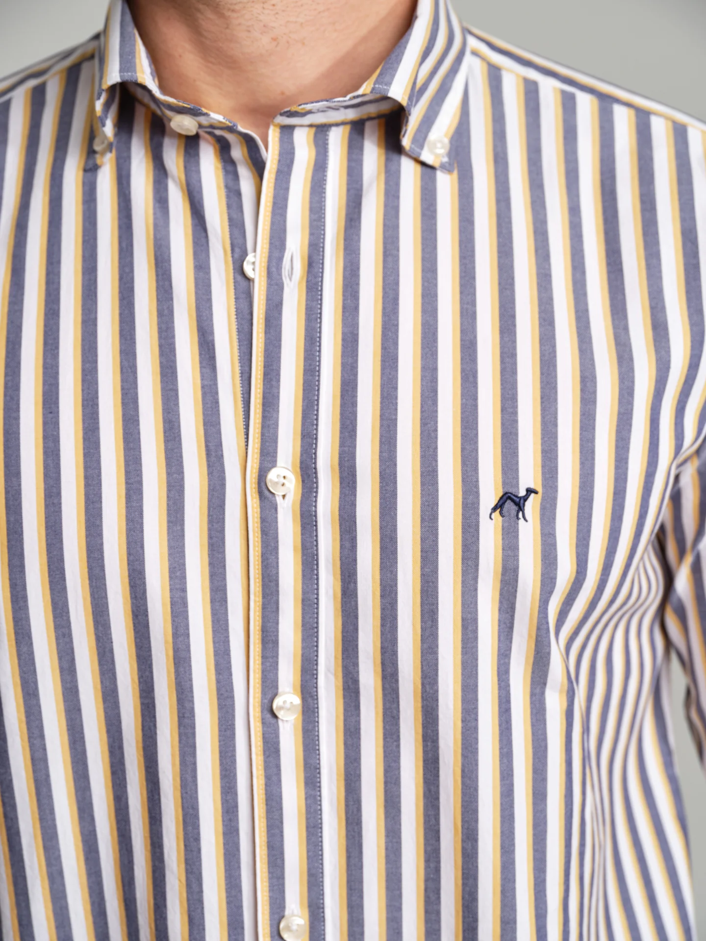 Slim fit sport striped Elton BCI Cotton shirt - Image 4