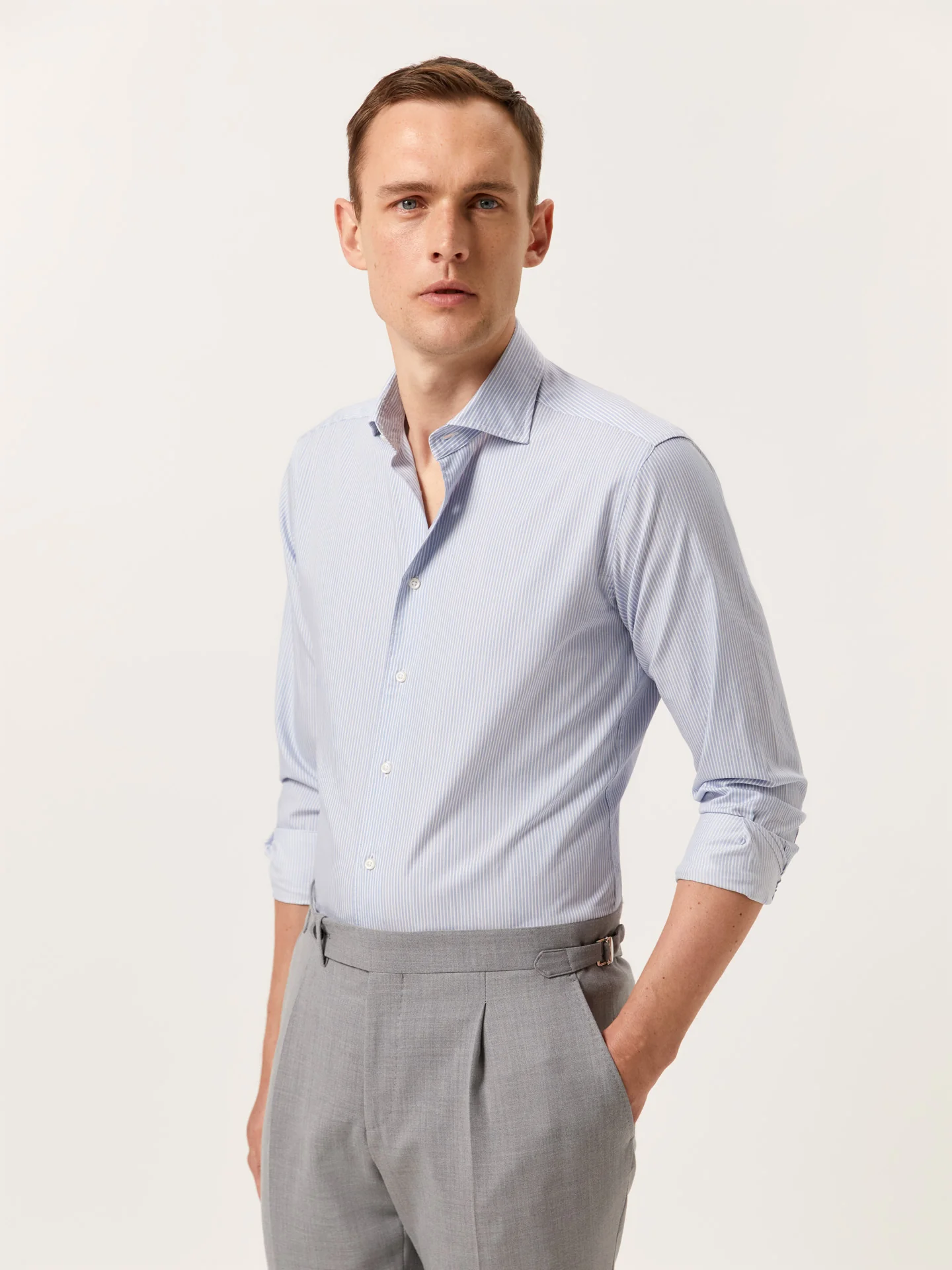 Slim Fit Striped Shirt with Newport Collar - Image 2