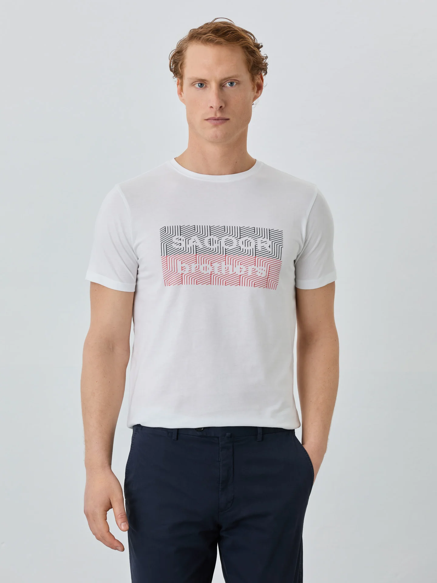 Slim Fit T-shirt With Round Neck in Organic Cotton With Print - Image 5
