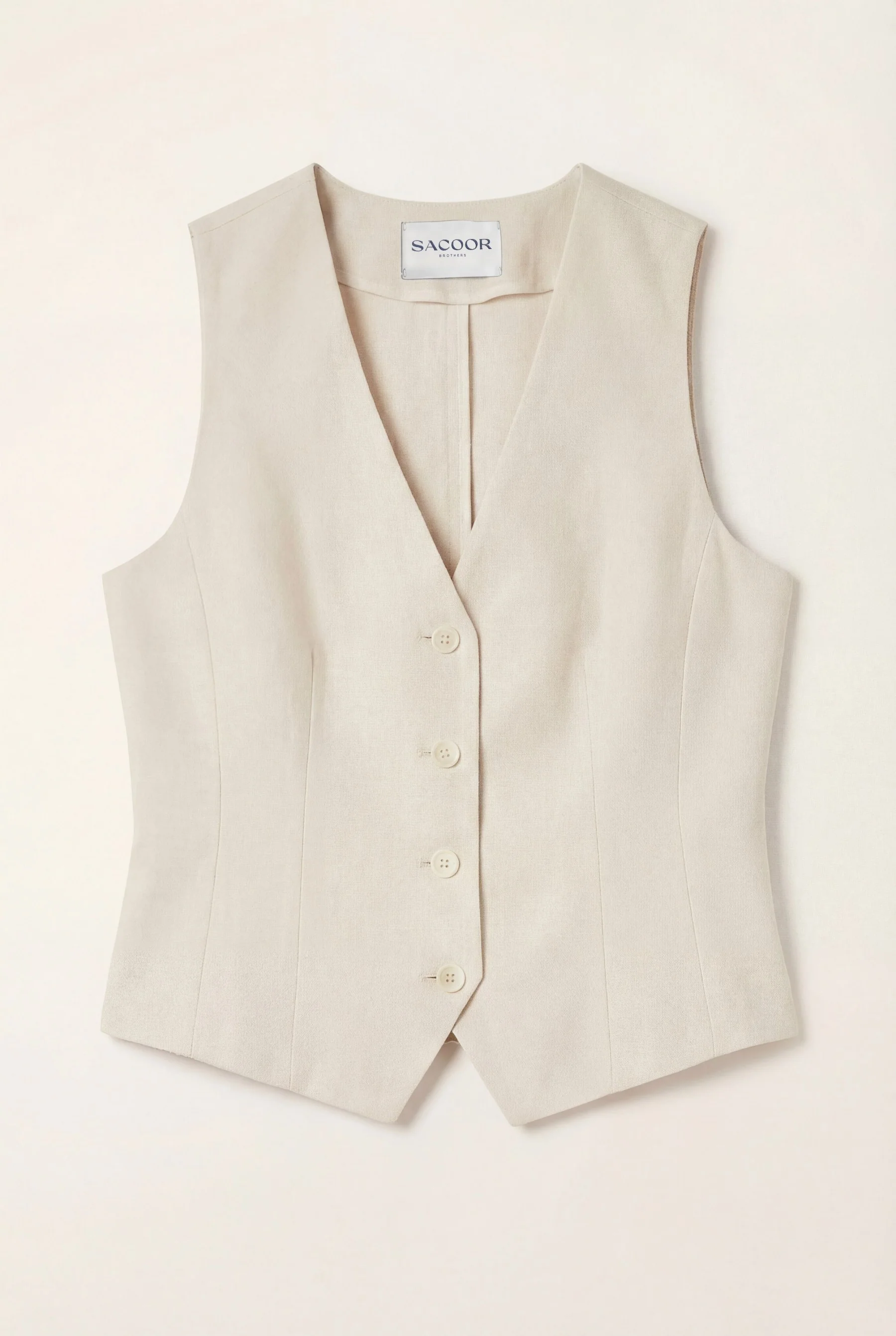 Slim Fit Tailored Vest In Viscose Blend With Four-Button Closure - Image 6