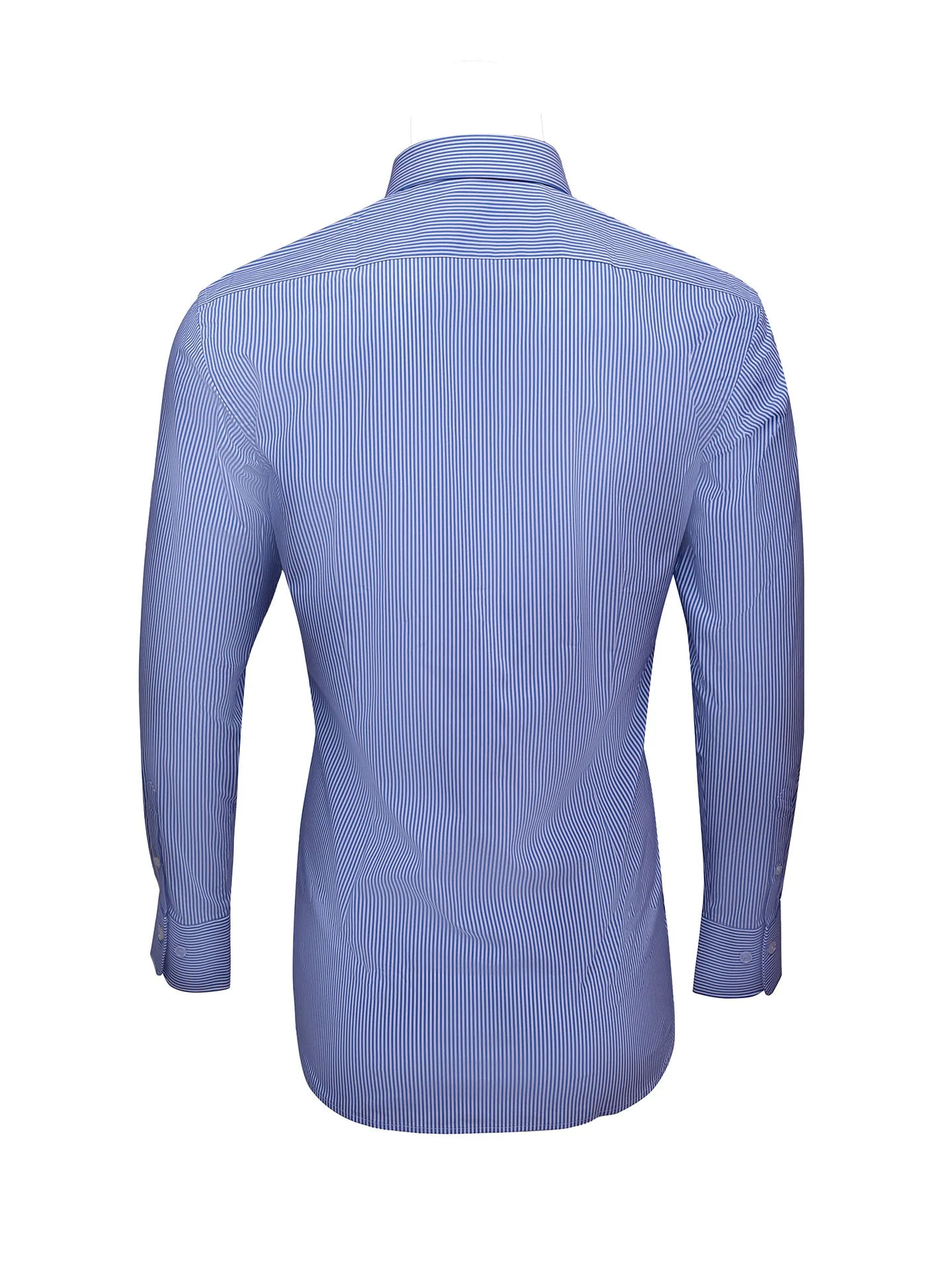 Slim Fit Travel Striped Poplin Shirt in Comfort Cotton - Image 3