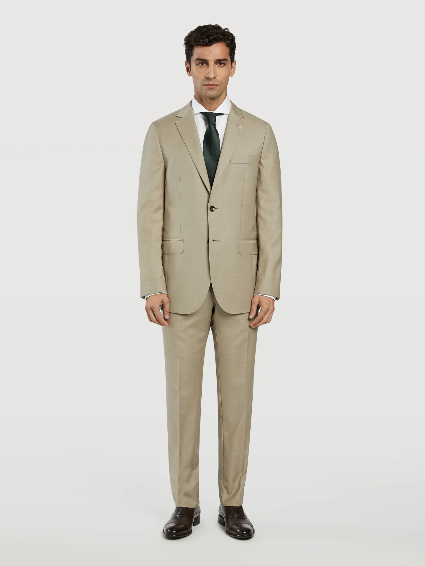 Slim fit twill business suit