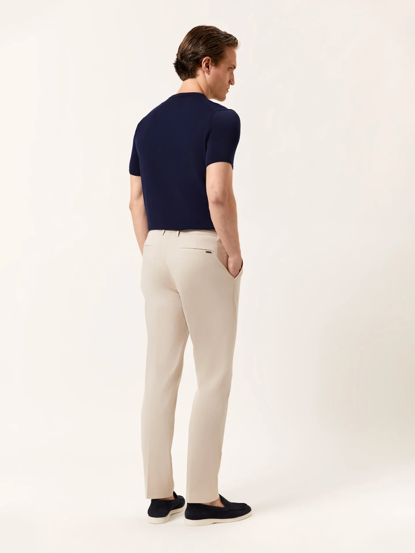 Slim fit Twill Garment Dye Casual Trousers - Image 3