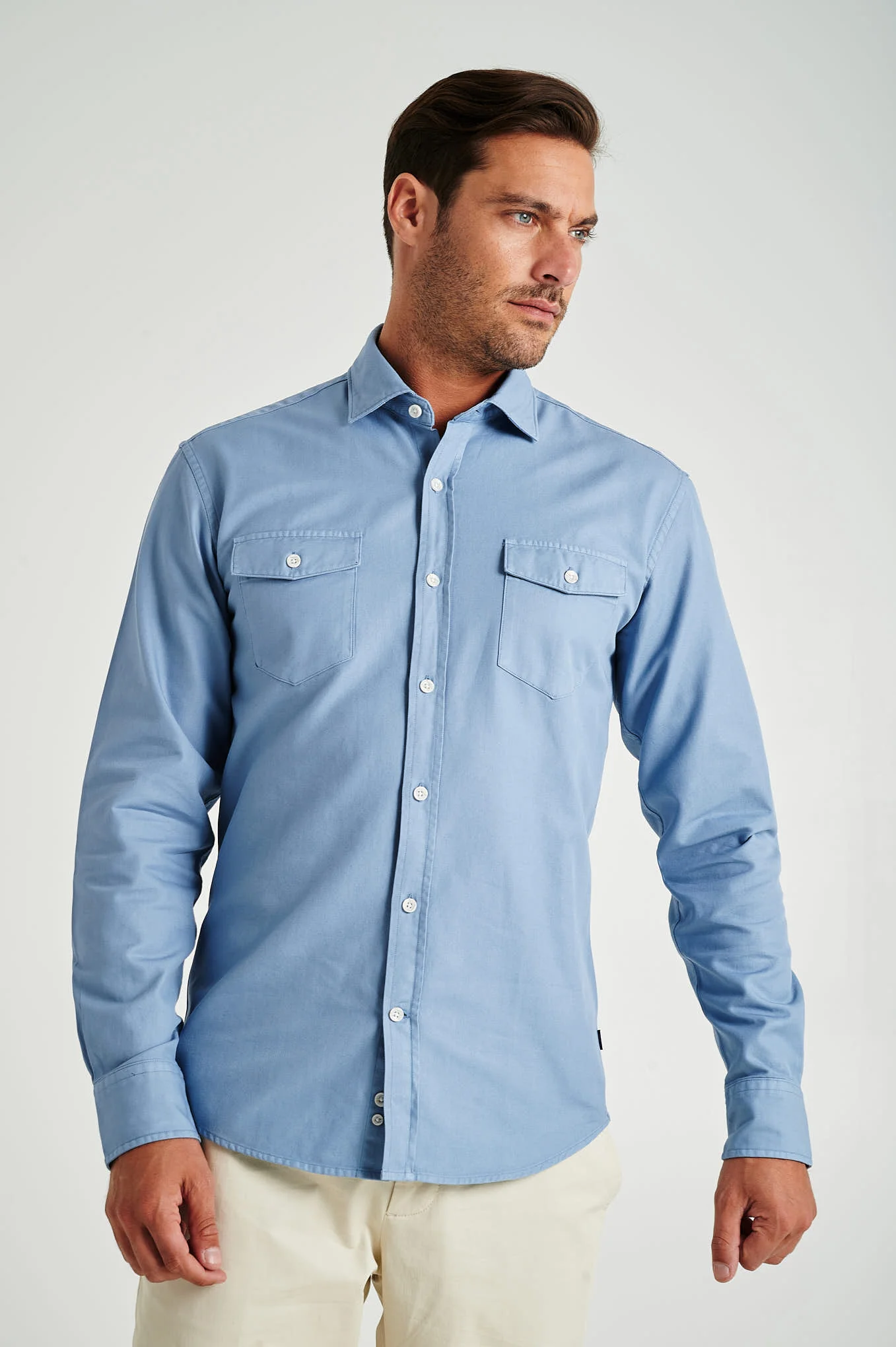 Slim fit Twill Garment Dye OverShirt - Image 10